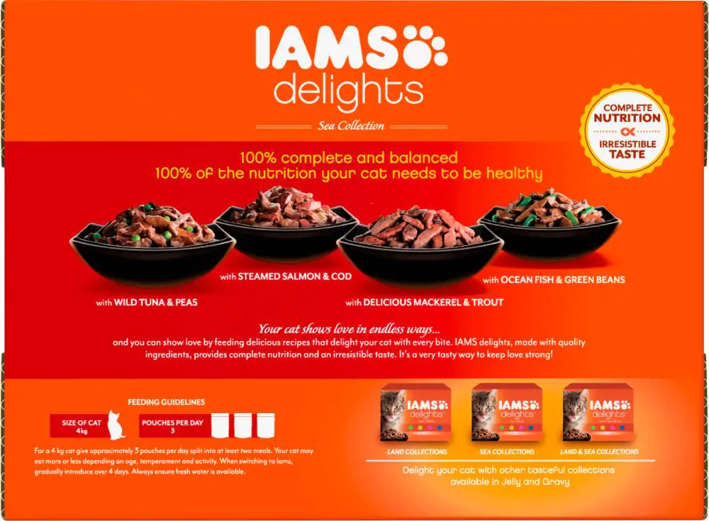 Iams Delights Katzennassfutter See Collection in Sauce 12 x 85 g Iams Delights Katzennassfutter See Collection in Sauce 12 x 85 g