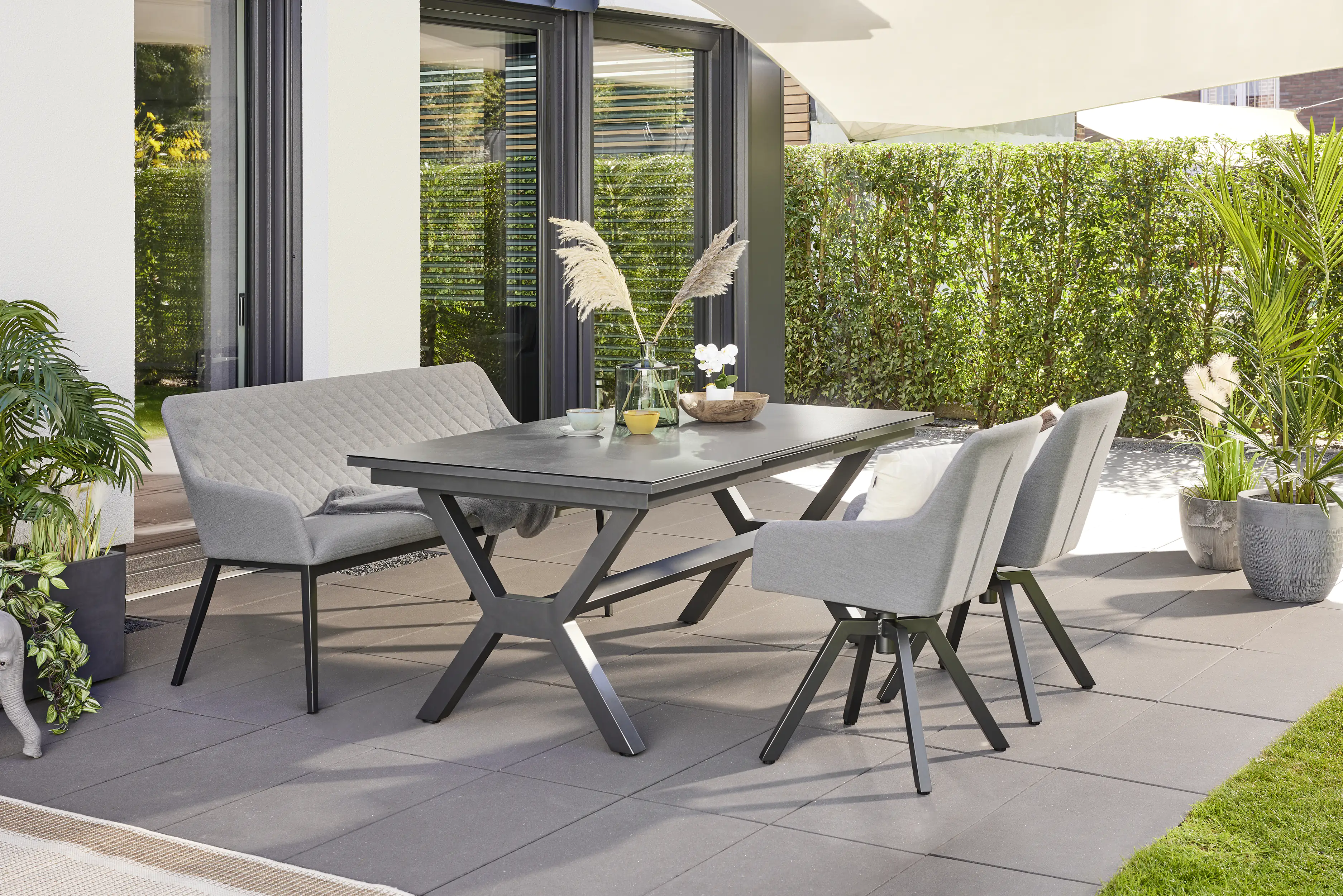 Primaster Bank Miramar mit wetterfestem Bezug grau Primaster Bank Miramar mit wetterfestem Bezug grau