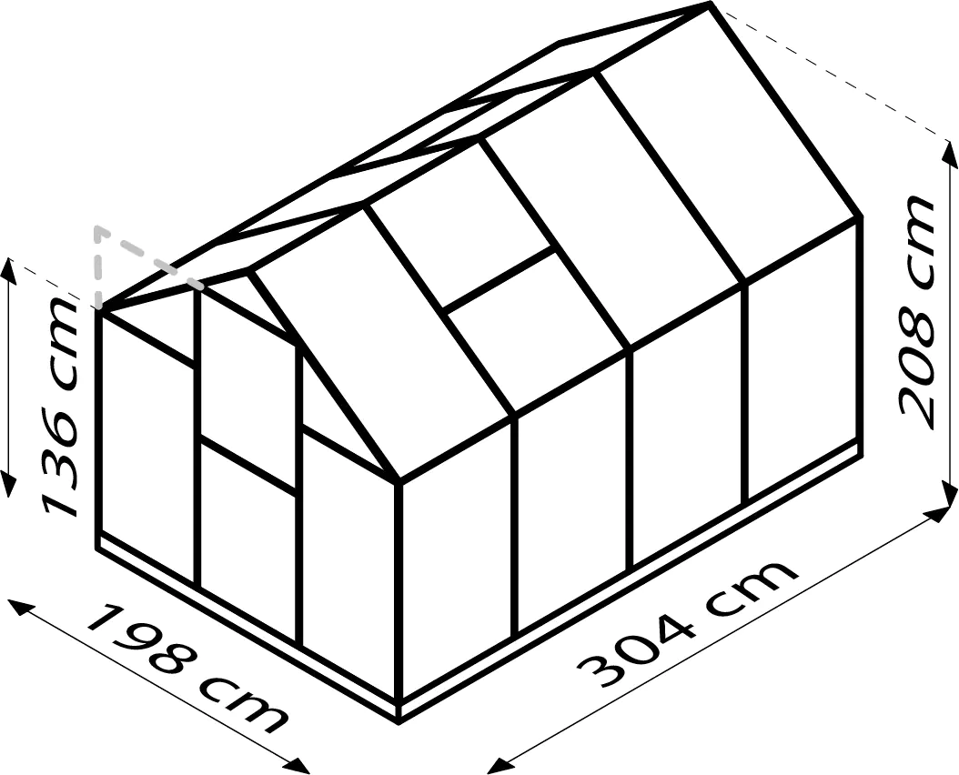 Vitavia Gewächshaus Eos 6000 190 x 302 cm 4 mm Hohlkammerplatten
