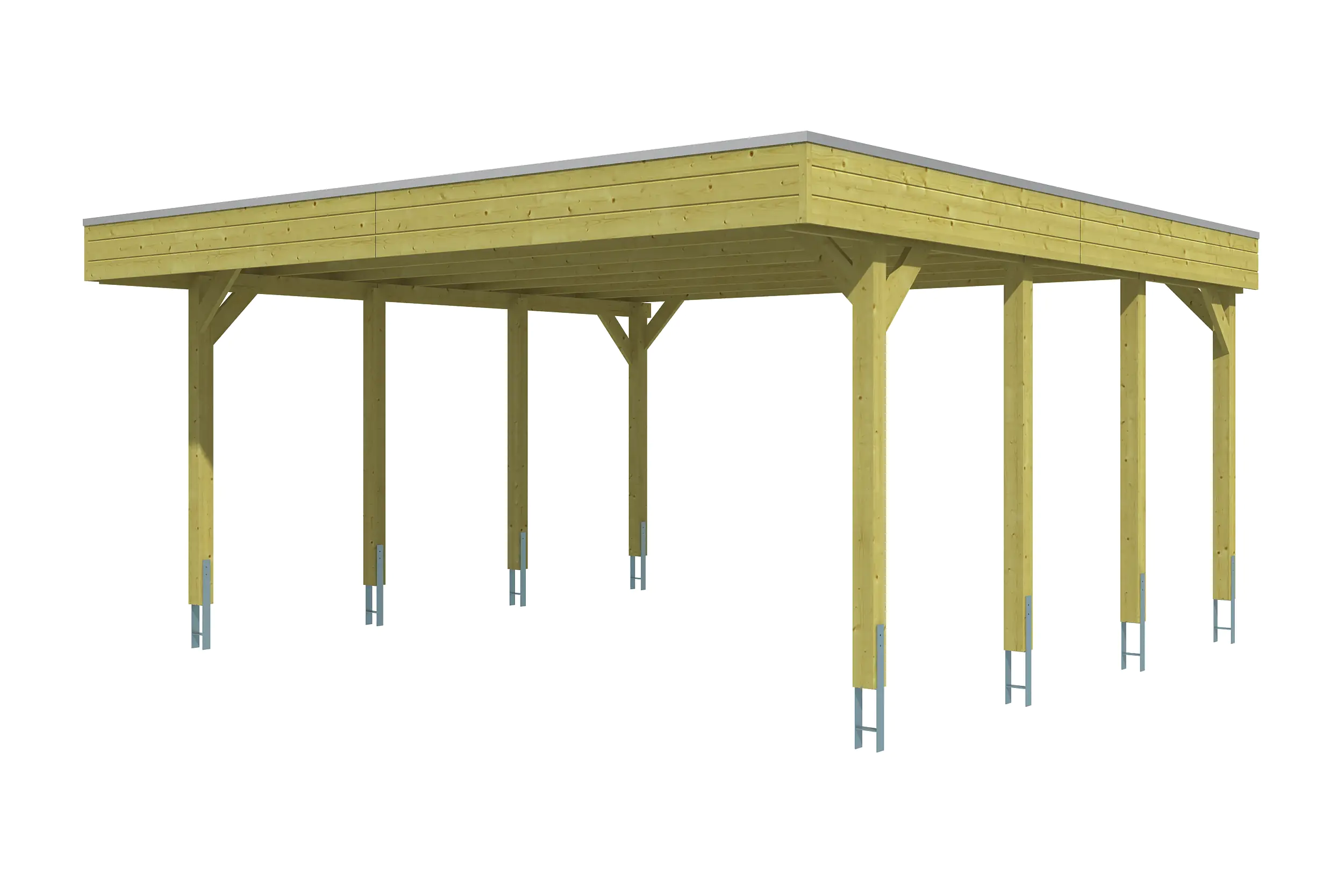 SKAN HOLZ Carport Friesland 557 x 555 cm mit EPDM-Dach