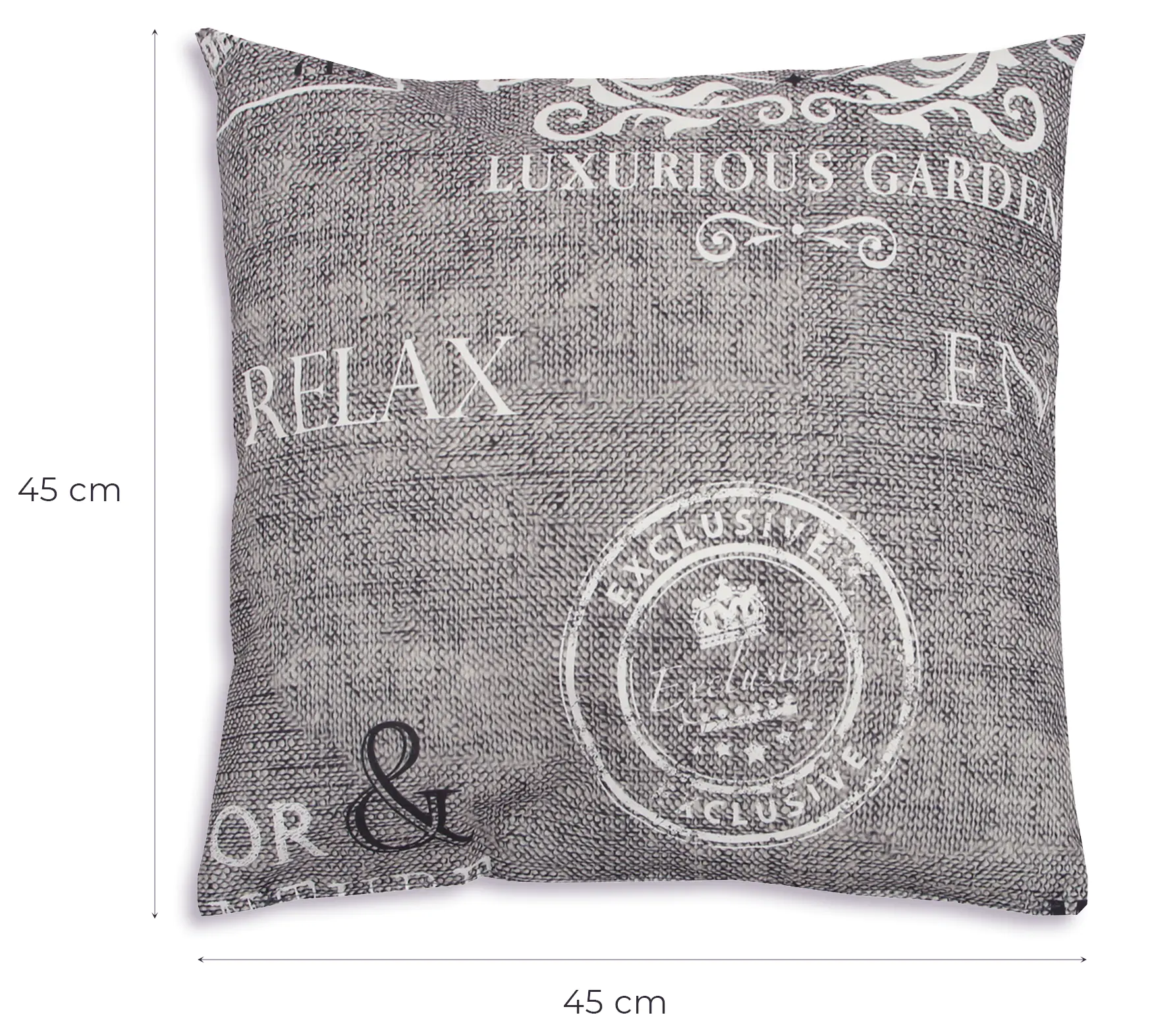 GO-DE Dekokissen Klara 48 x 48 cm grau