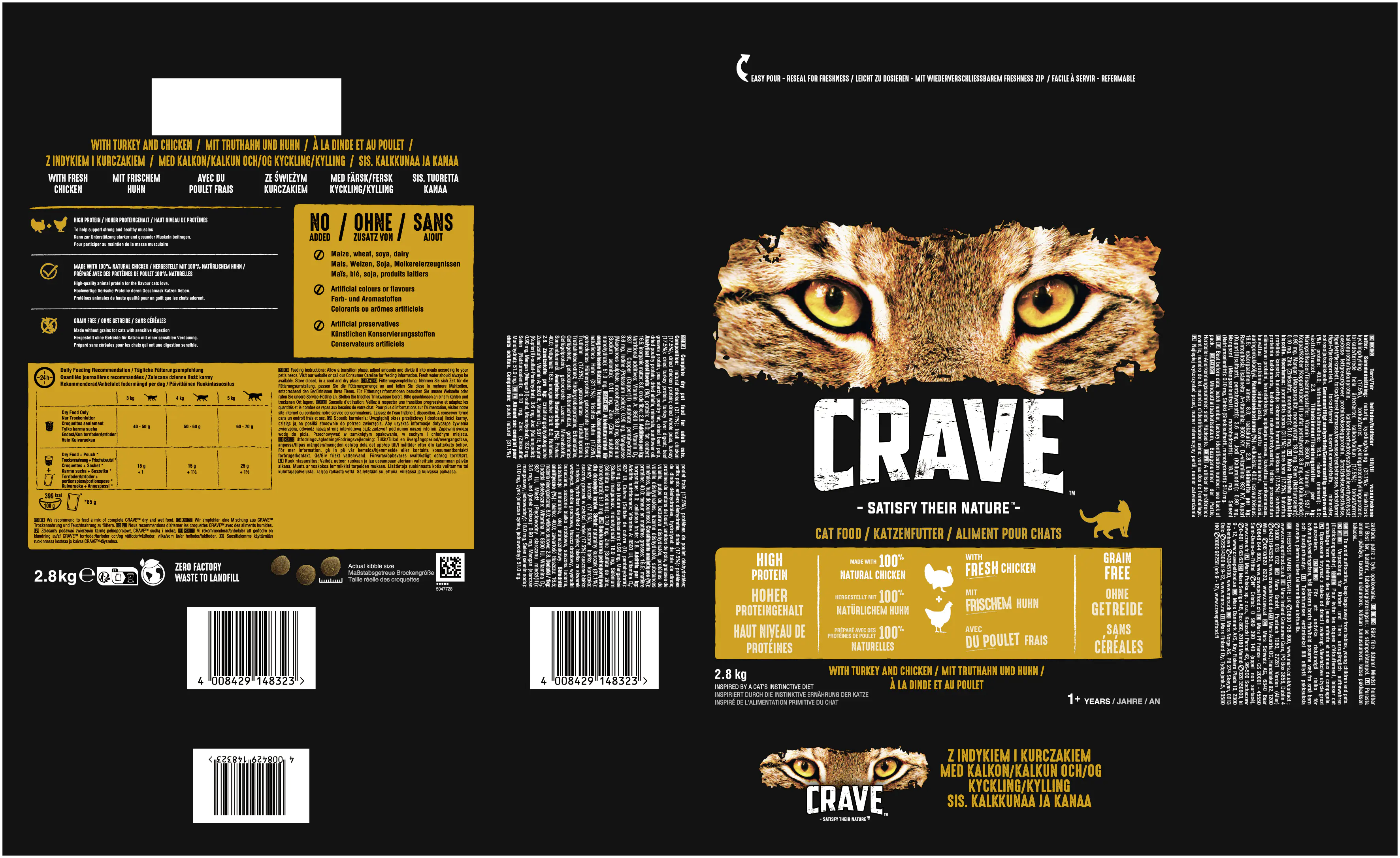 Crave Adult mit Truthahn und Huhn Katzenfutter 2,8 kg Crave Adult mit Truthahn und Huhn Katzenfutter 2,8 kg
