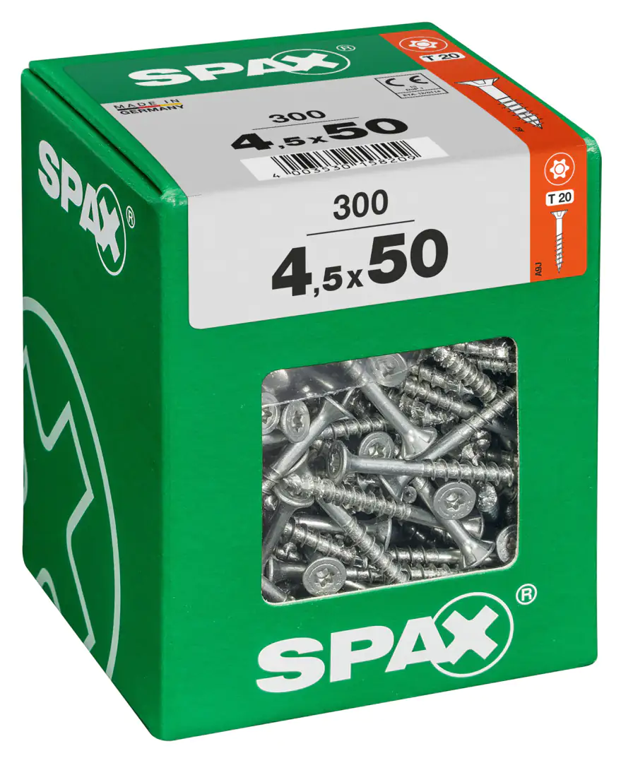 Spax Universalschrauben 4.5 x 50 mm TX 20 - 300 Stk. Spax Universalschrauben 4.5 x 50 mm TX 20 - 300 Stk.