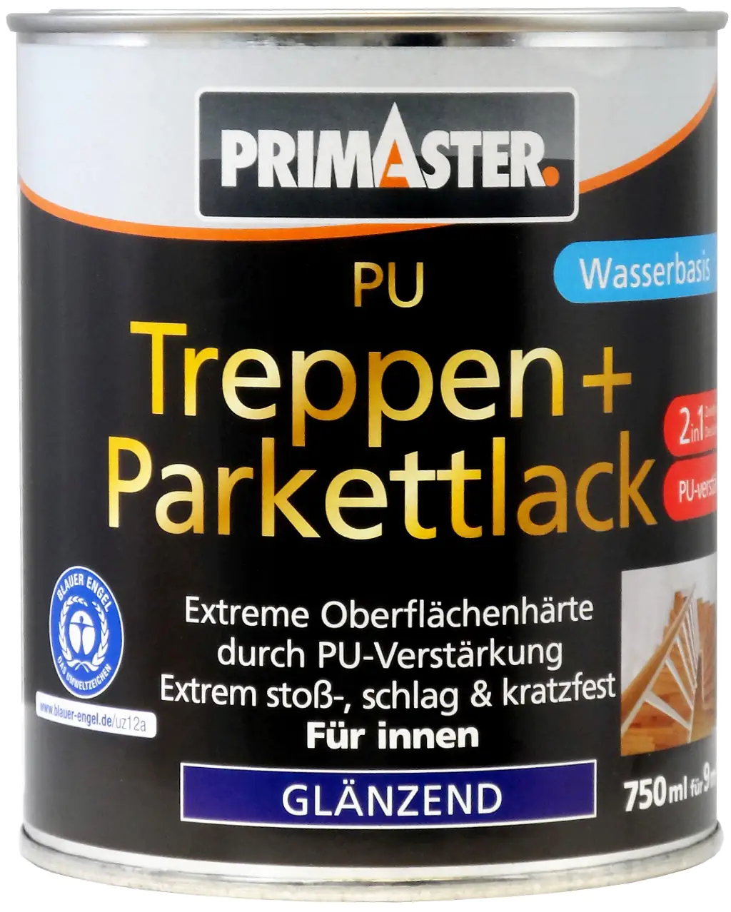 Primaster PU Treppen- und Parkettlack 2in1 750 ml farblos glänzend
