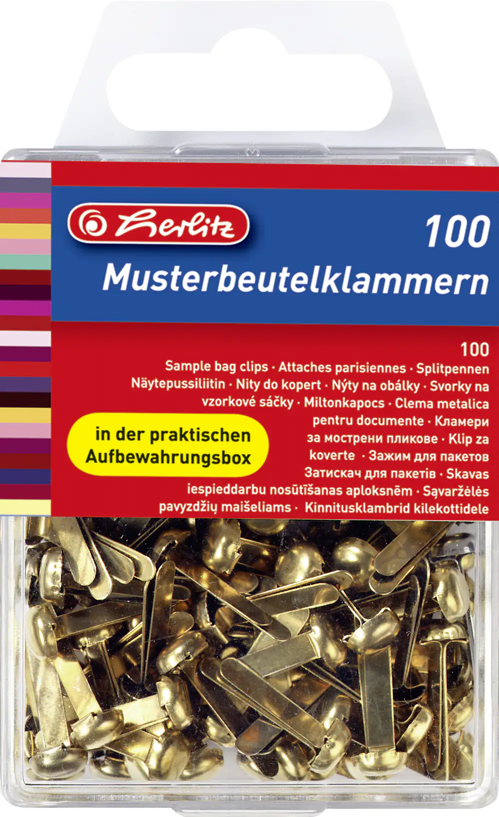 herlitz Musterbeutelklammer Metall messing 100 Stück