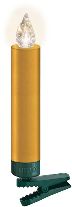 Krinner Lumix Weihnachtsbaumkerzen Premium mini Erweiterung 6 LED gold