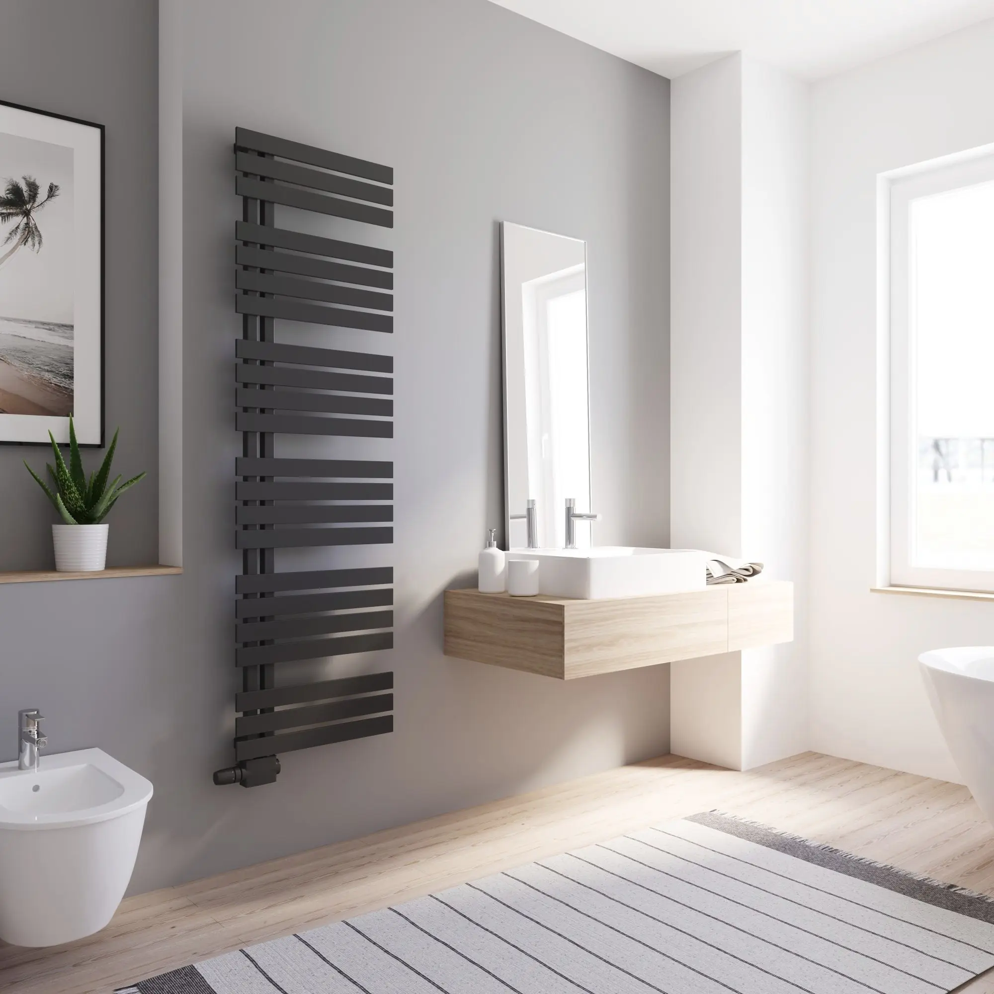 Schulte Design-Heizkörper Breda 169 x 50 cm mattschwarz 718 W