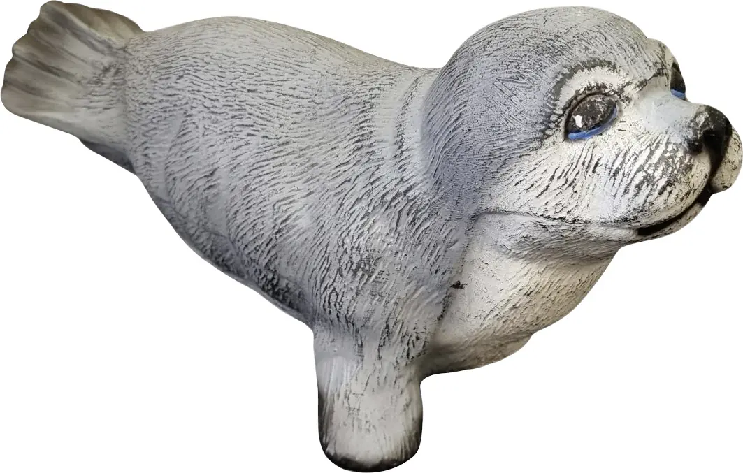 Dekofigur Seehund 40 x 23 cm weiß