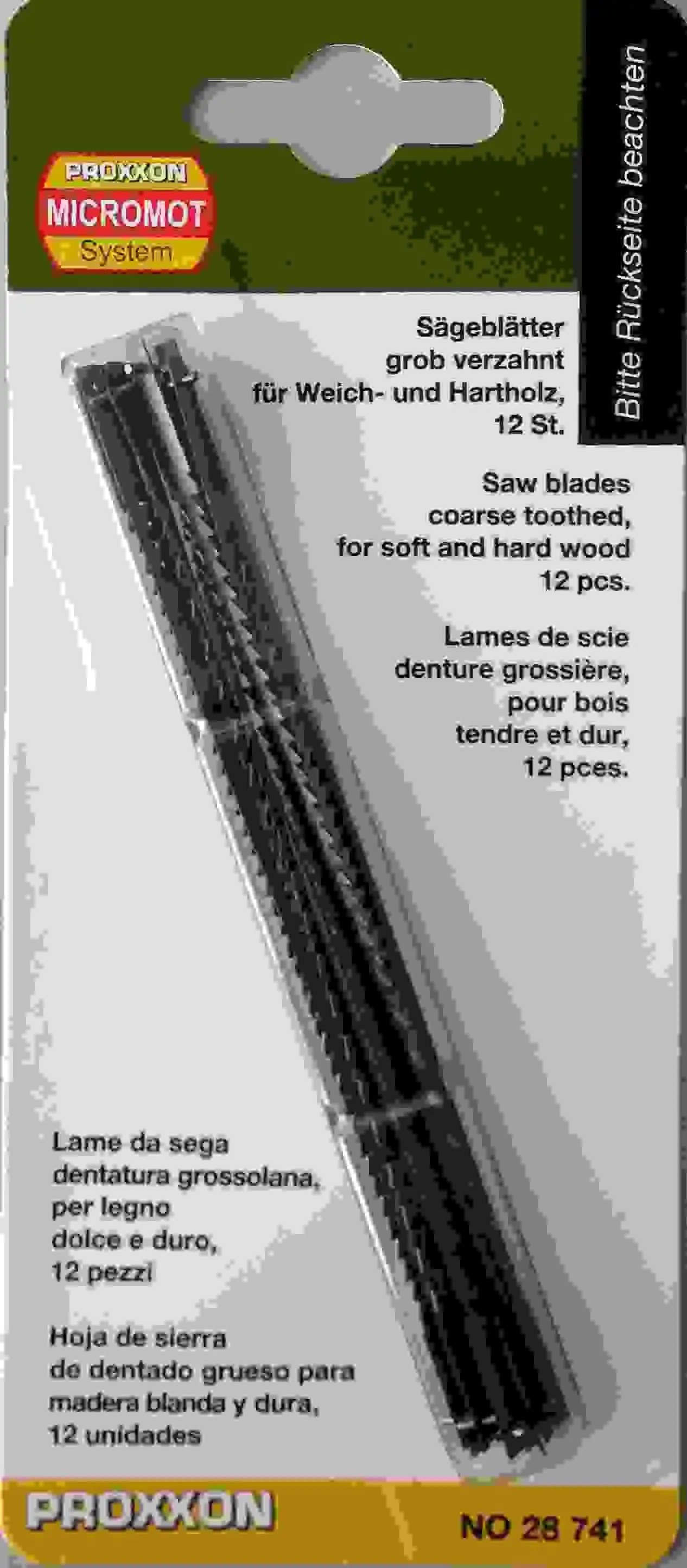 Proxxon Micromot Sägeblätter mit Querstift grob 10 Zähne 25 mm