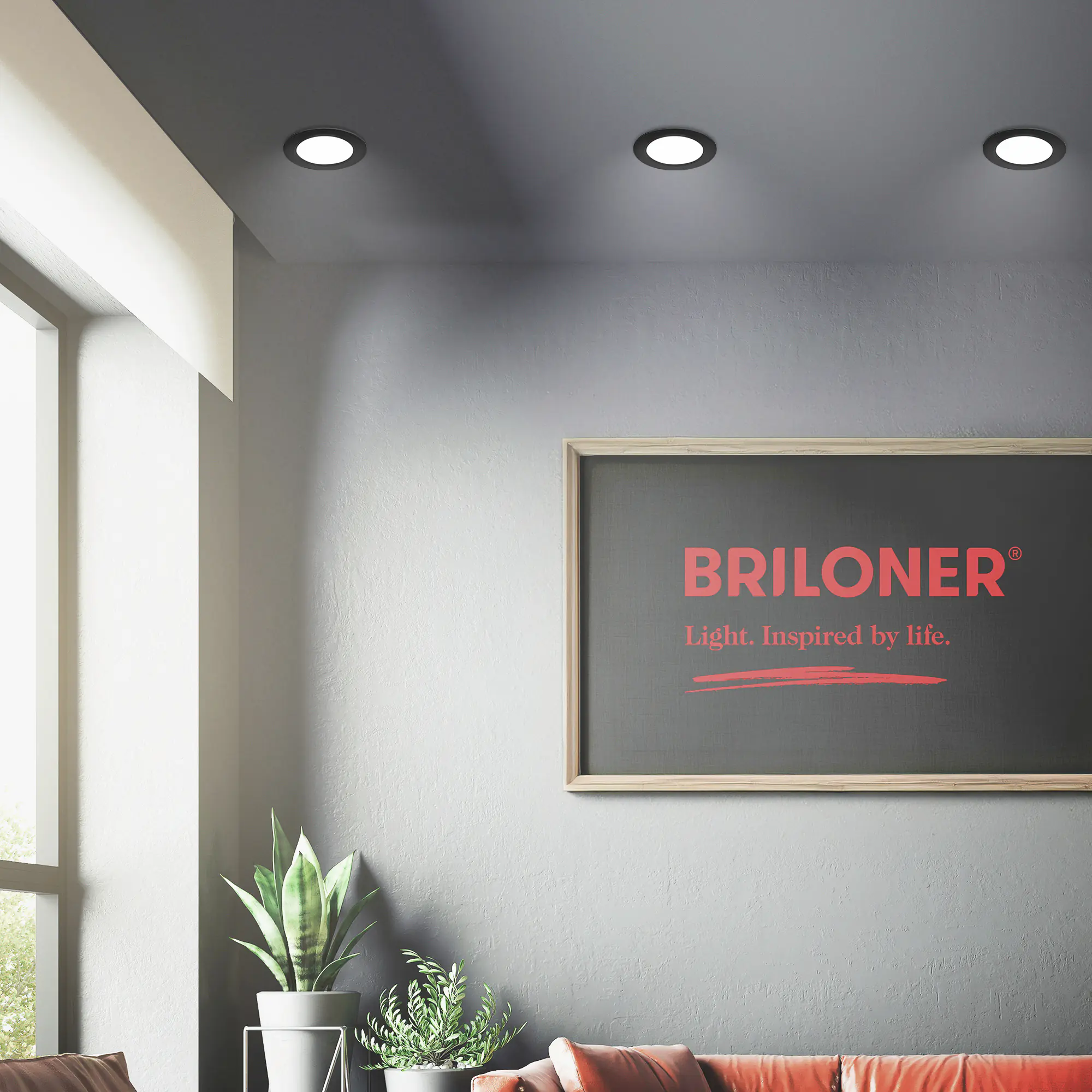 Briloner LED Einbauleuchten Jeft Ø 12 x 2,8 cm kaltweiß schwarz 3er-Set