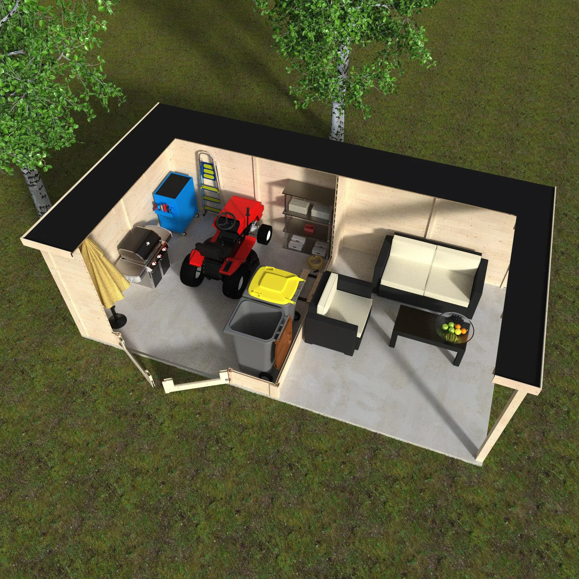 Decor et Jardin Gartenhaus Délices 571 x 305 cm natur inkl. Anbau