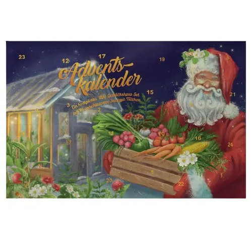 Saatgut Adventskalender Gewächshaus mit komplettem Mini Gewächshaus Set