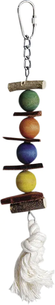 Ollesch Vogelspielzeug 27 cm Holzkugeln bunt