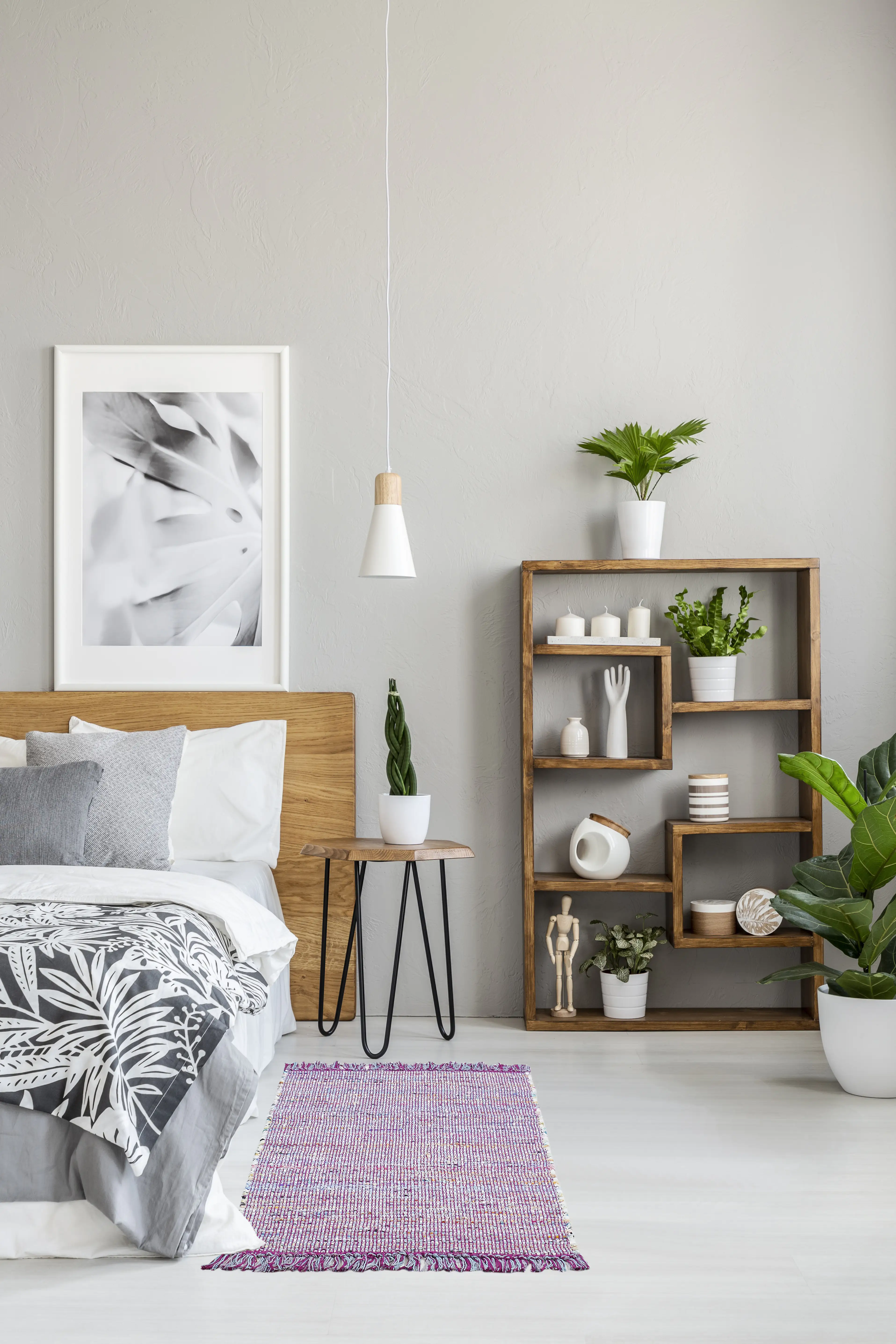 4002398909893_2 Alabama Fleckerlteppich Frida aubergine, 60 x 120 cm