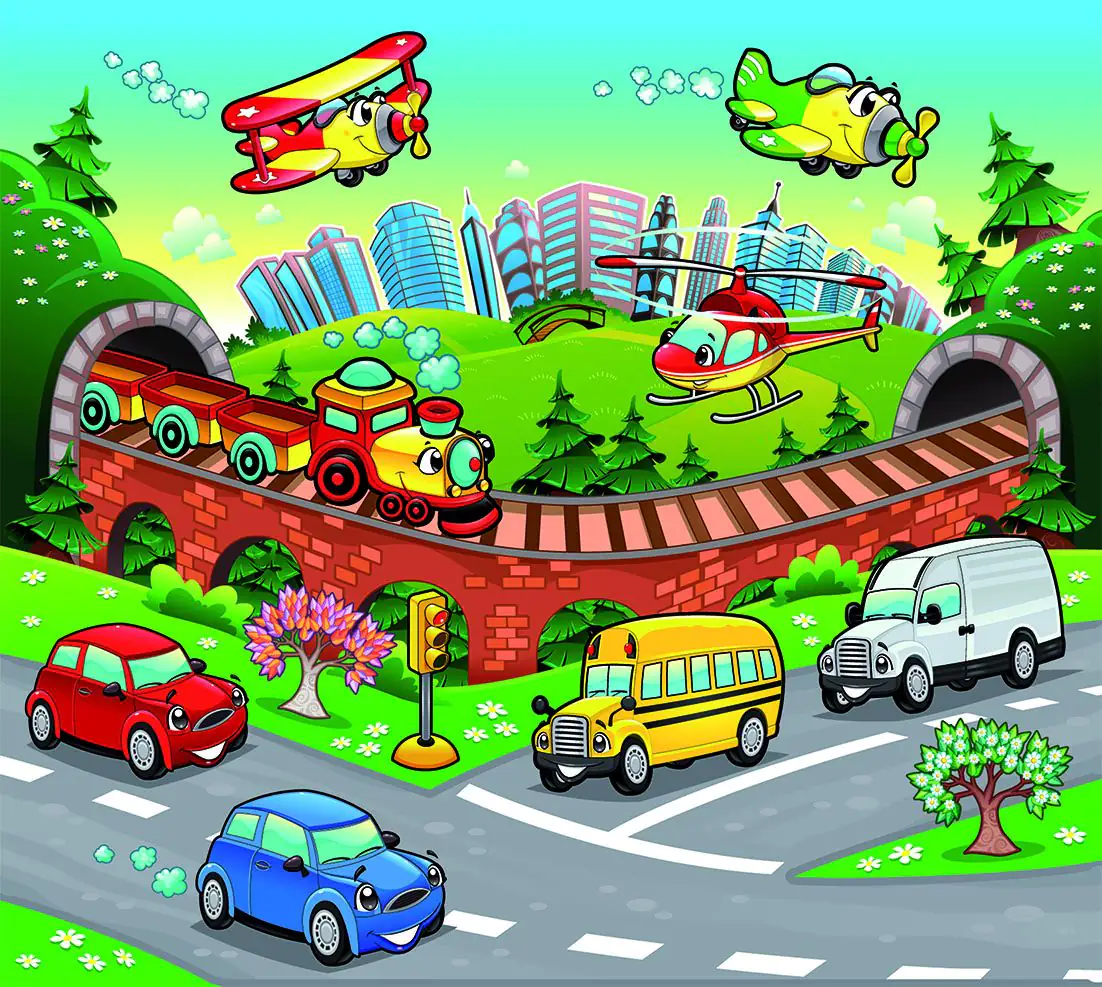 papermoon Vlies- Fototapete Digitaldruck 250 x 180 cm Kids Travel