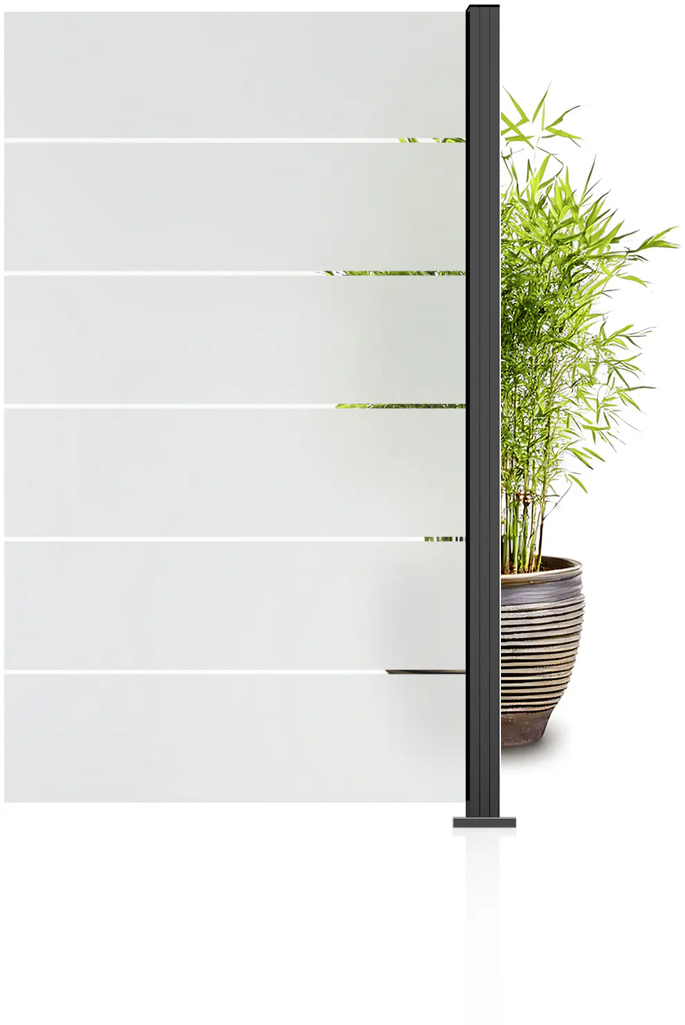 Ambiente Glaszaun Erweiterungsset Klarglas mit Siebdruck 187 x 107,2 cm anthrazit