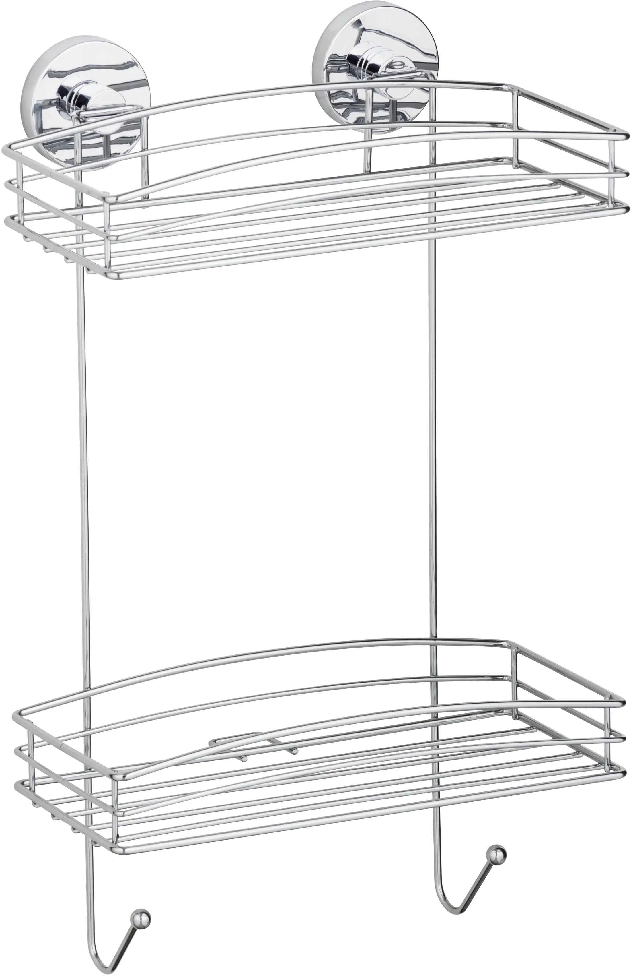Wenko Wandregal Vacuum-Loc Stahl, chrom, 2 Ablagen