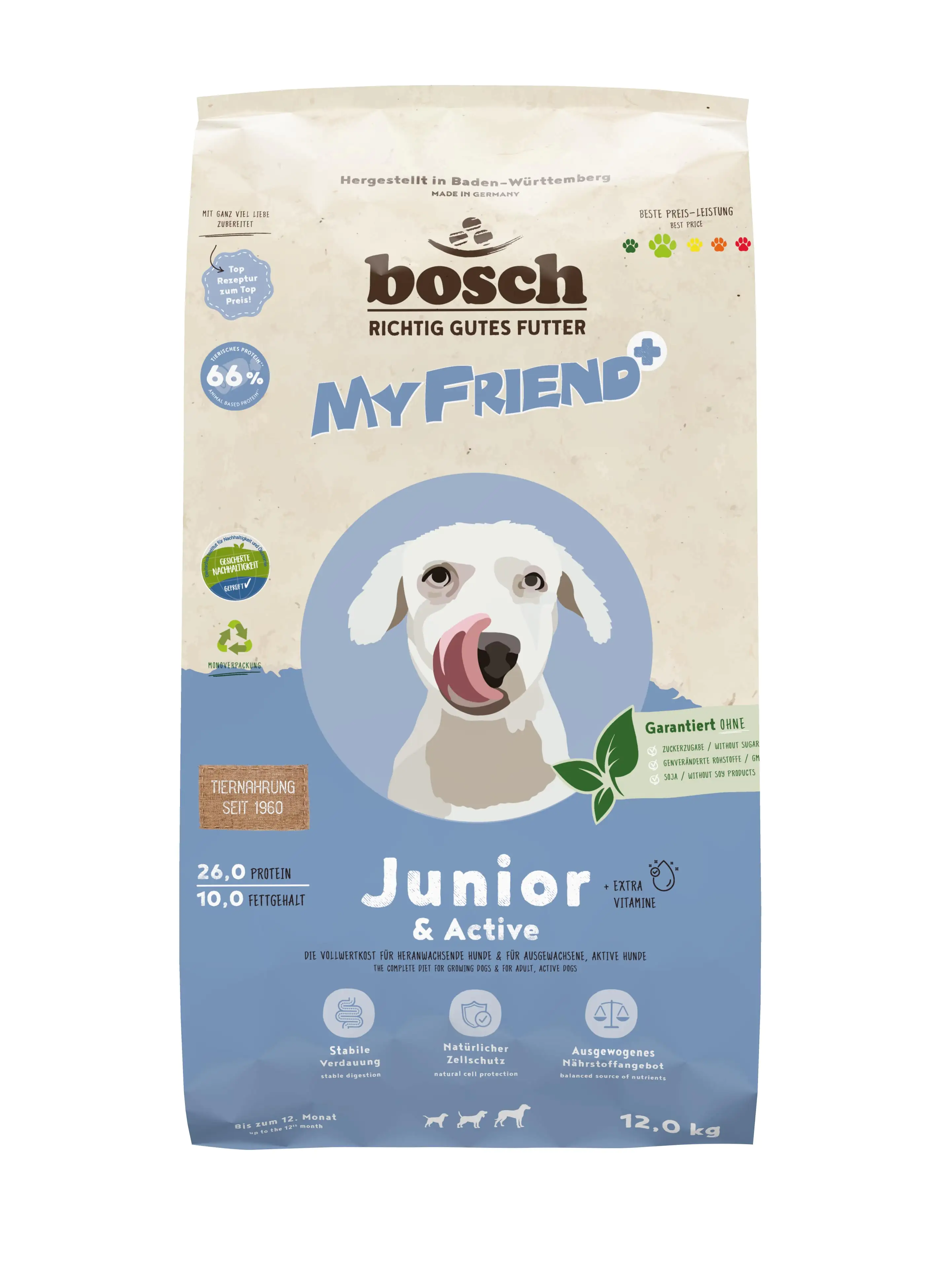 Bosch My Friend Trockenfutter Junior + Active 12 kg Bosch My Friend Trockenfutter Junior + Active 12 kg