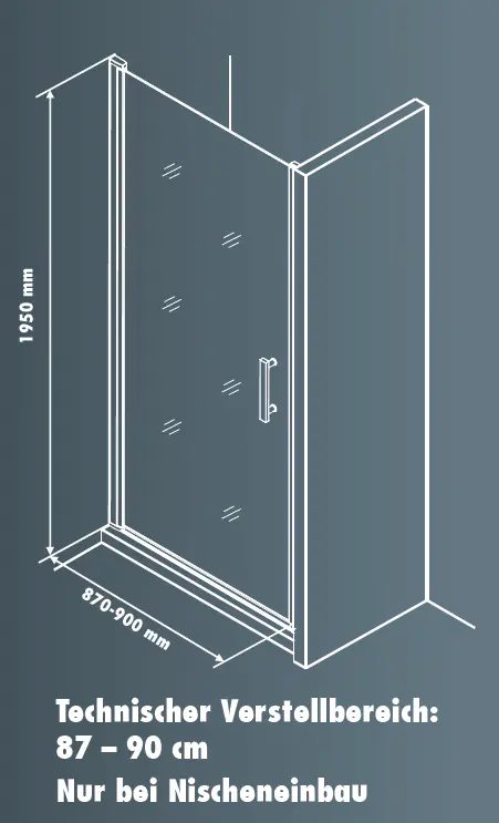 Primaster Dusch-Drehtür Easy 6 90 x 195 cm 