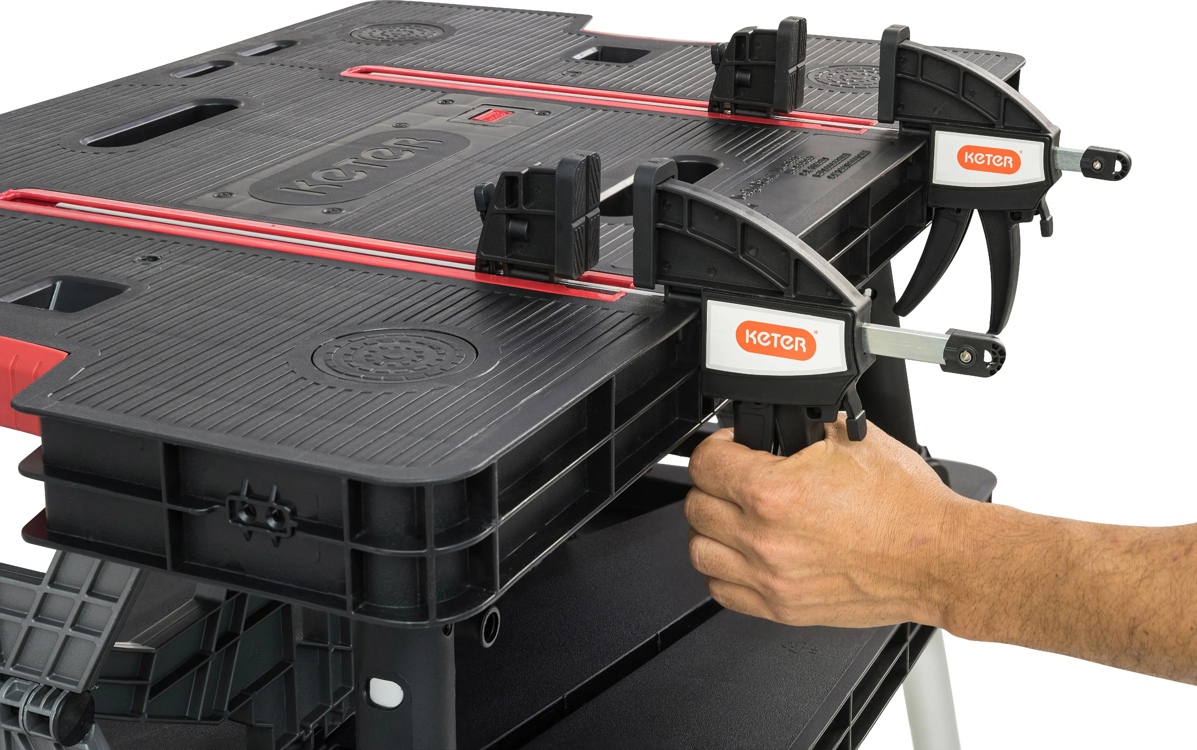 Keter faltbare Werkbank 85 x 55 cm max. 453 kg inkl. Schraubzwingen