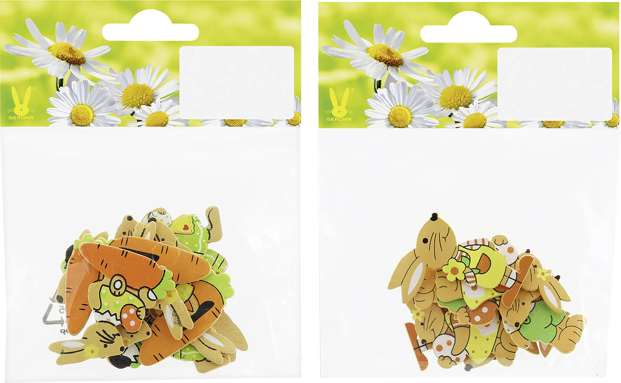 Streudeko Osterhasen Holz 4 cm bunt 9 Stück