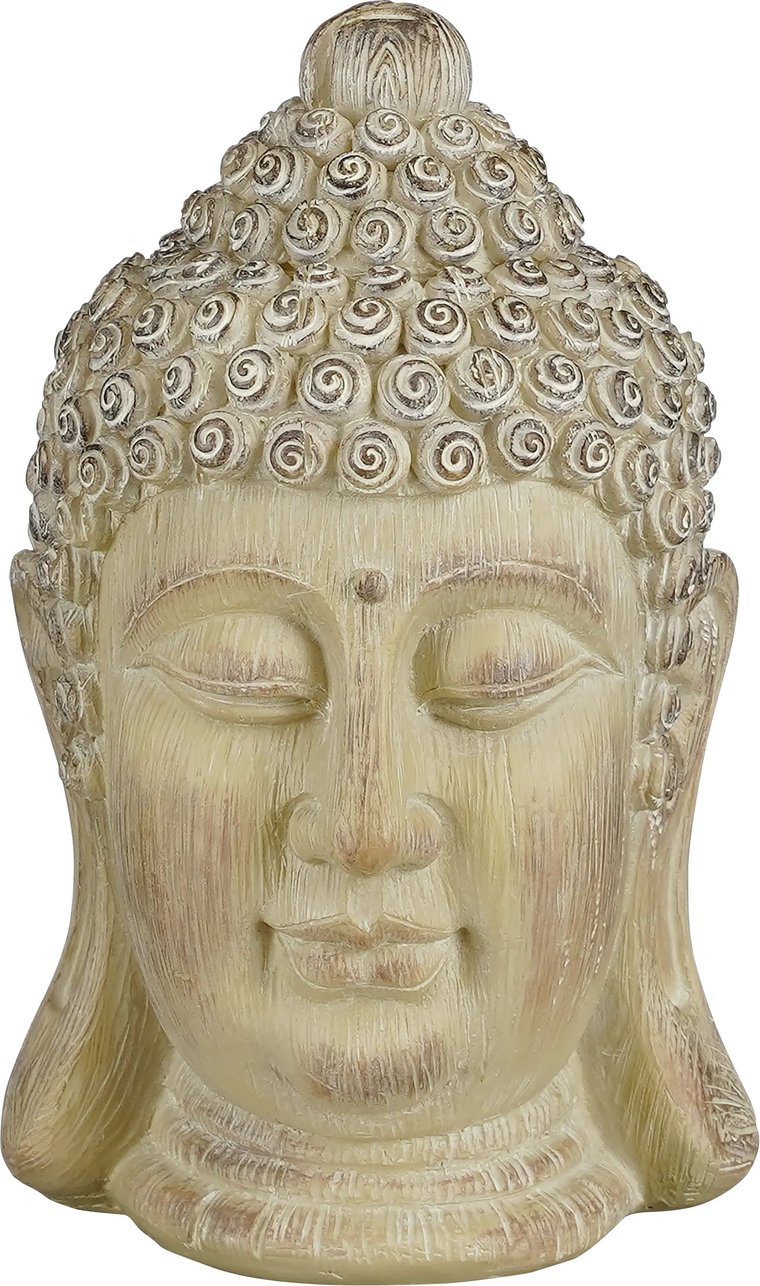 Mica Buddha taupe aus Polyresin 22,5 cm