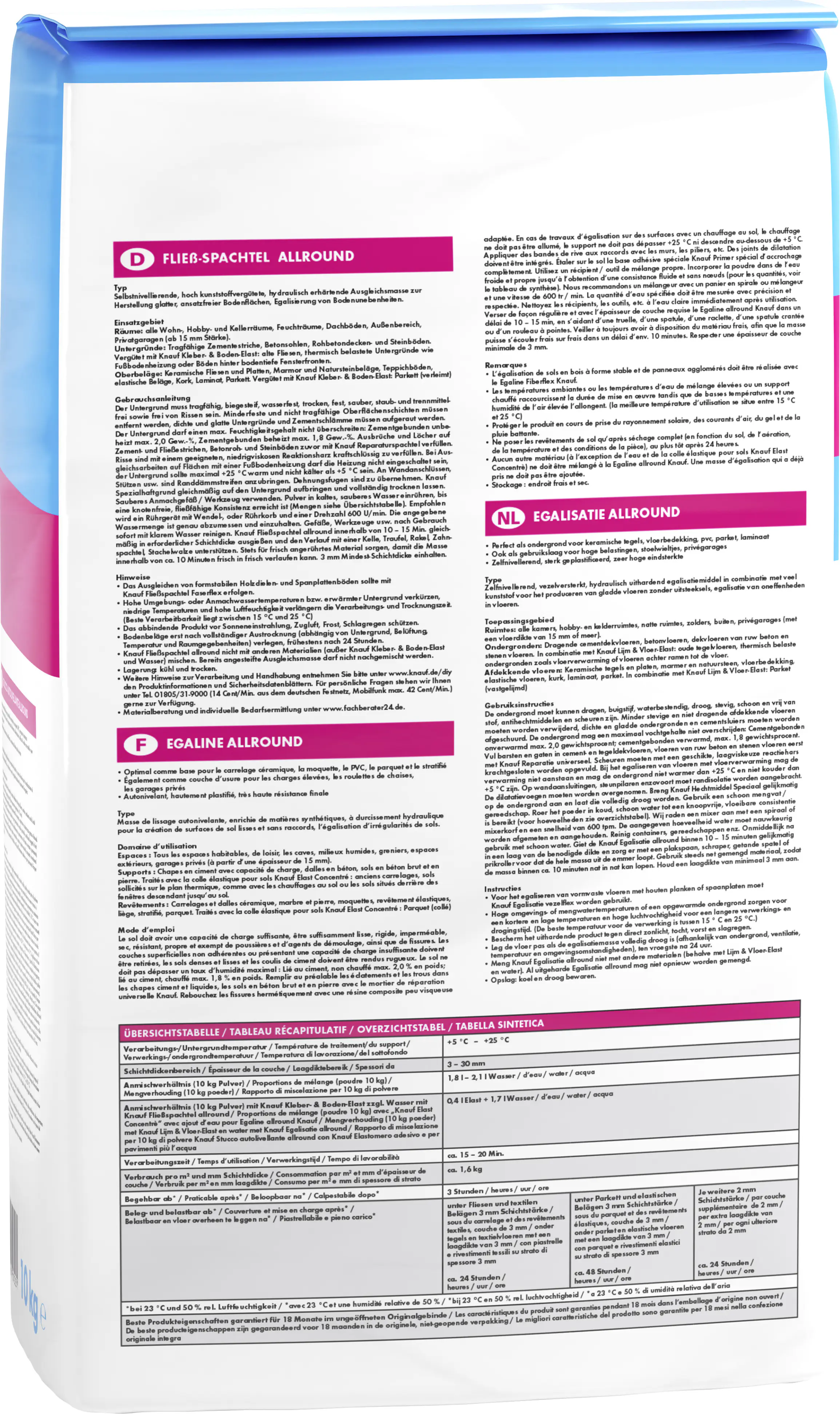 Knauf Fließspachtel allround grau, 10 kg, für Innen