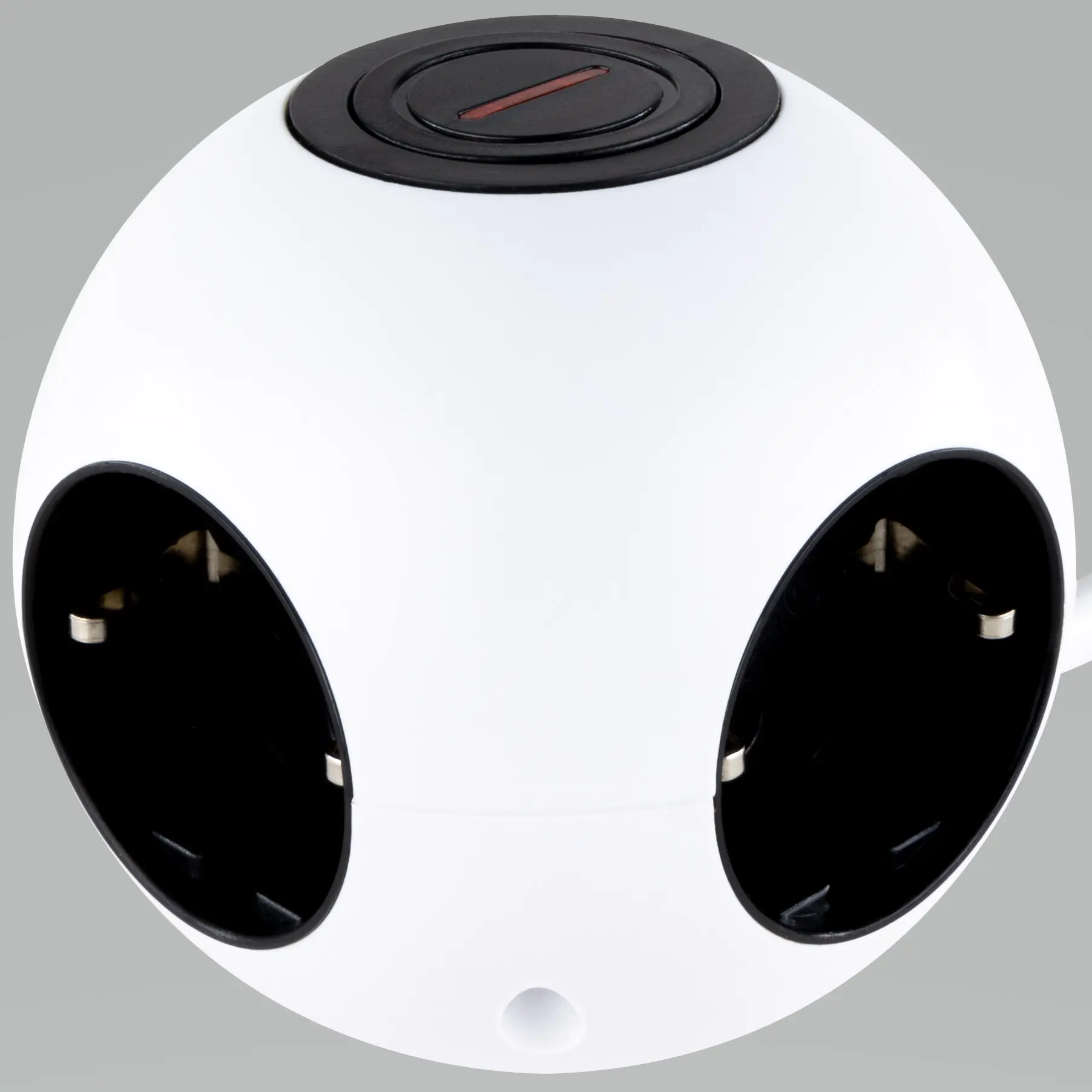 REV Steckdosenwürfel Powerglobe 4-fach mit Schalter weiß-schwarz