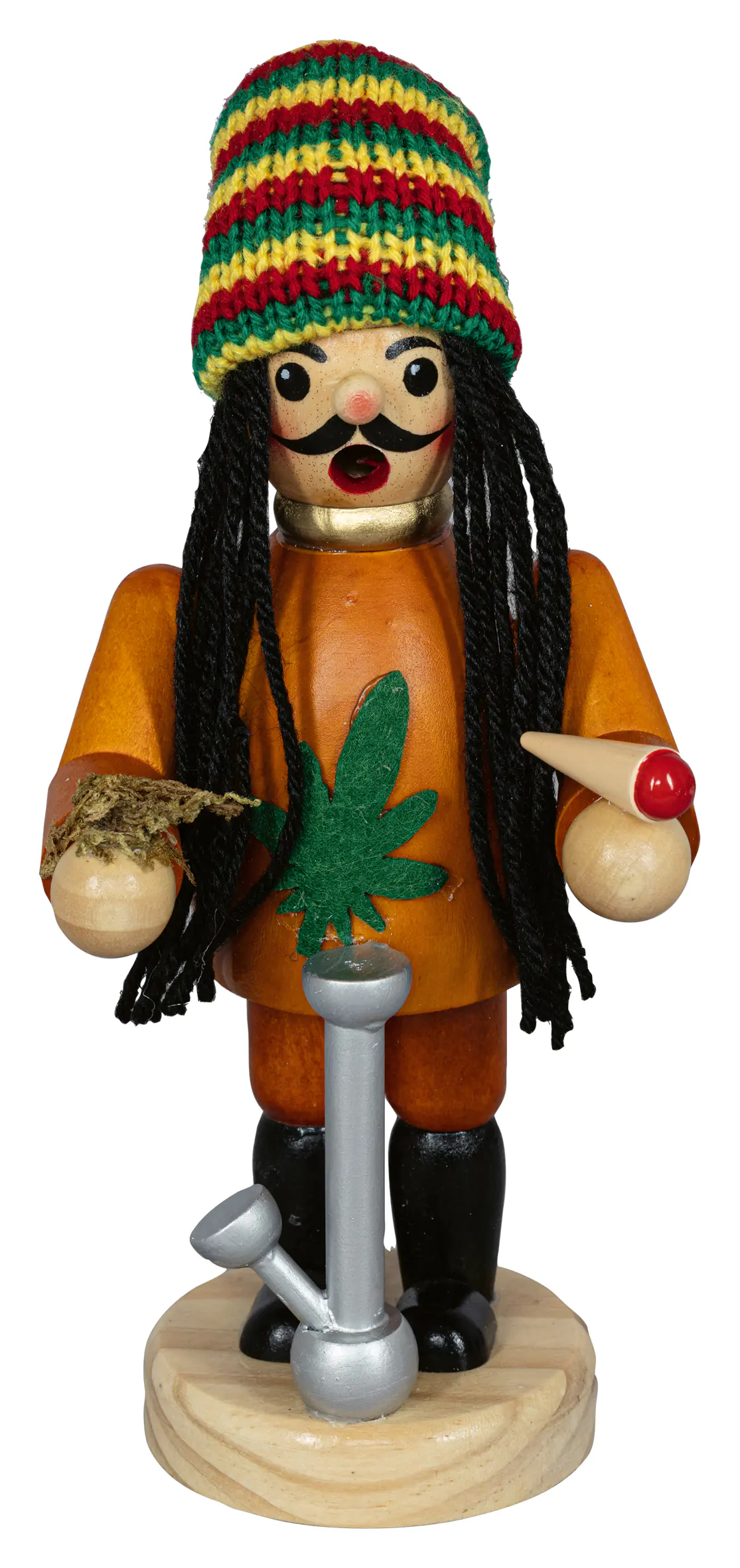 HGD Räucherfigur Cannabis Holz 20 x 9,5 cm natur/bunt