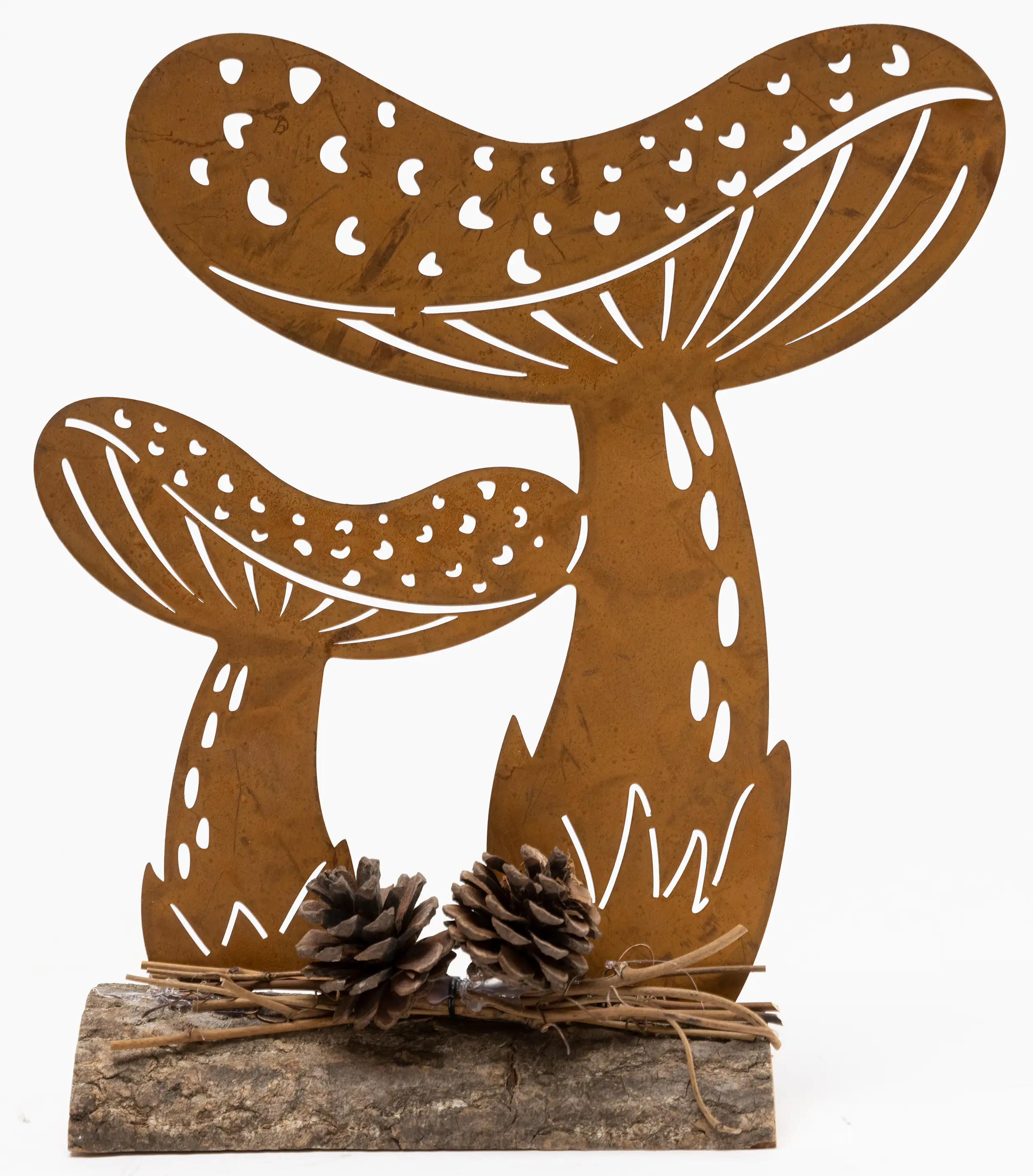 TrendLine Dekofigur Pilze Metall 24 x 21,5 cm Rostoptik