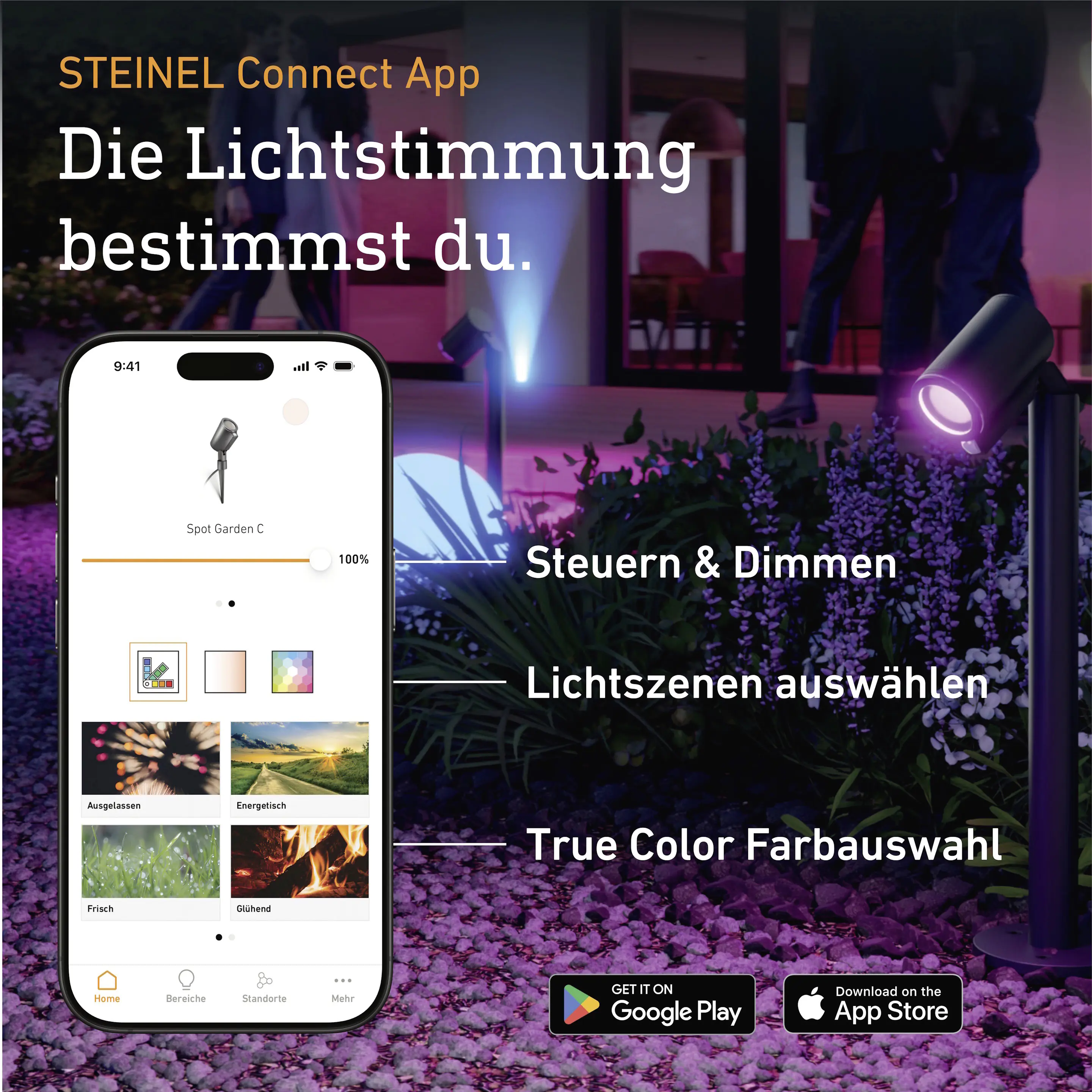 Steinel LED Strahler Spot Garden 24V schwenkbar + Bewegungssensor warmweiß-neutralweiß anthrazit