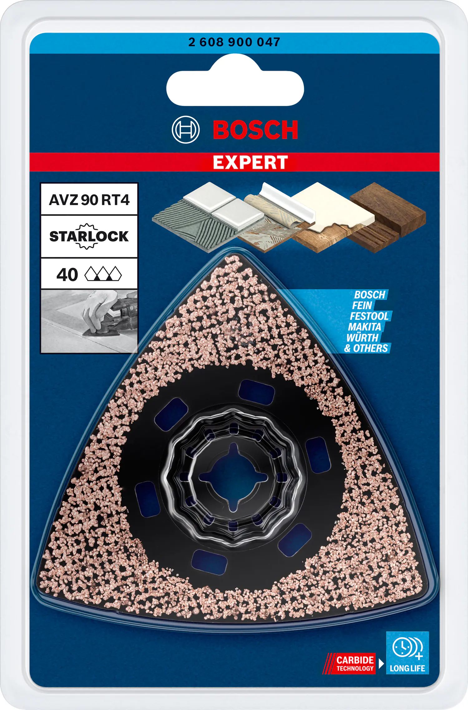 Bosch Expert Schleifplatte AVZ 90 RT4 für Multifunktionswerkzeuge 90 mm