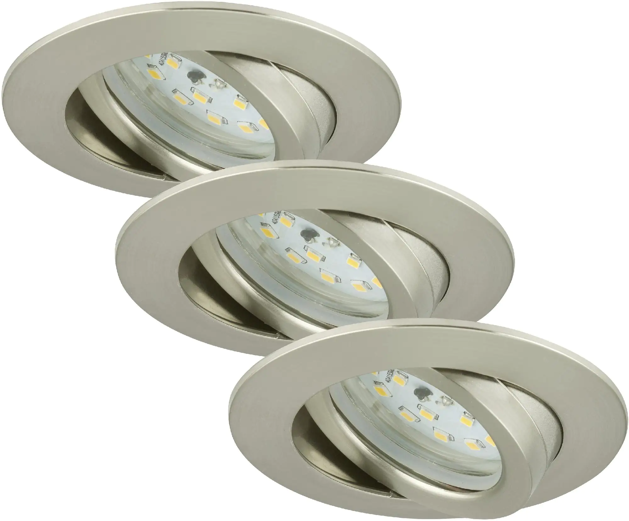 Briloner LED Einbauleuchten Attach 3er Pack, 5,5 W, warmweiß matt-nickel Briloner LED Einbauleuchten Attach 3er Pack, 5,5 W, warmweiß matt-nickel