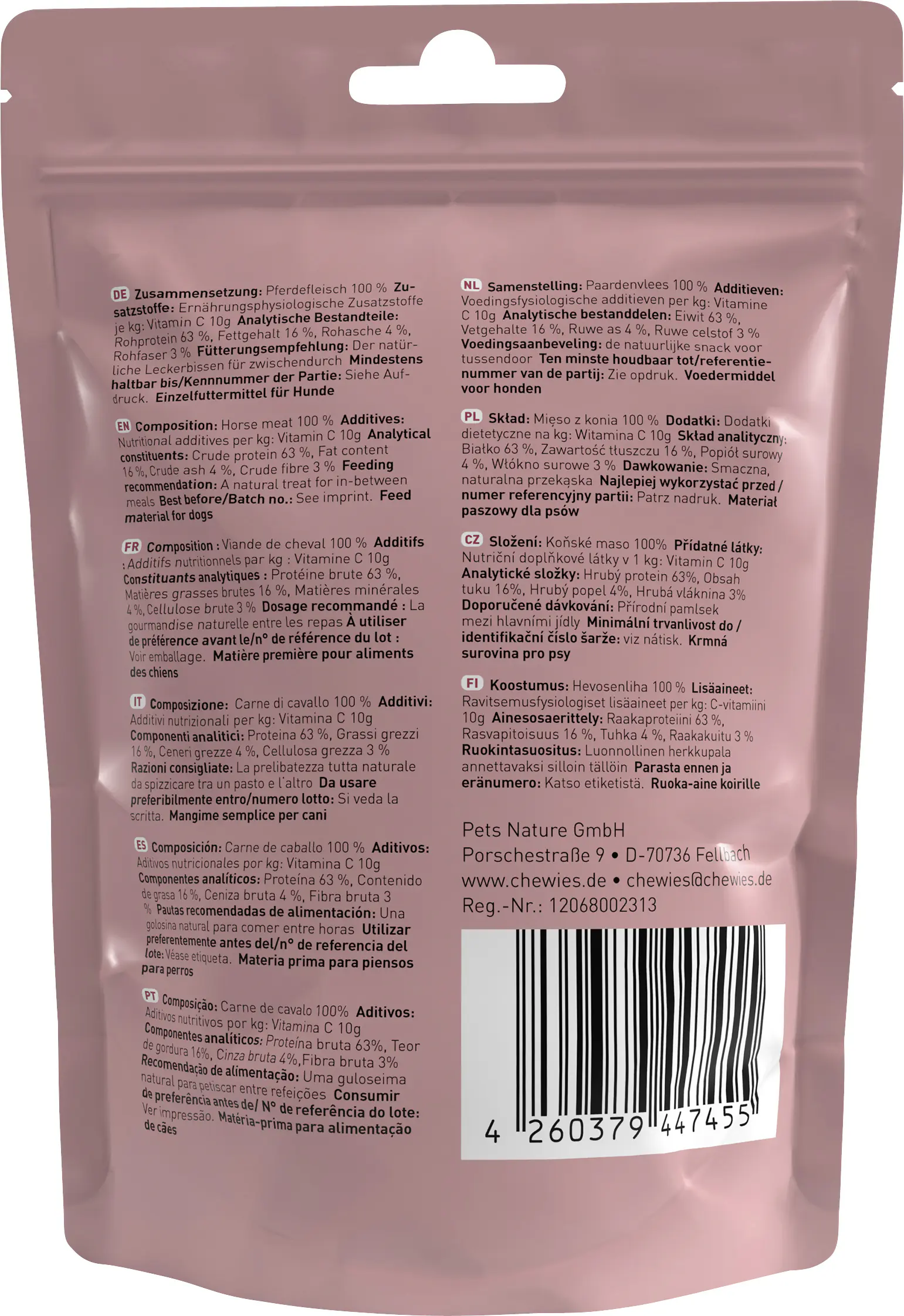 Chewies Fleischstreifen Mini Pferd 70g