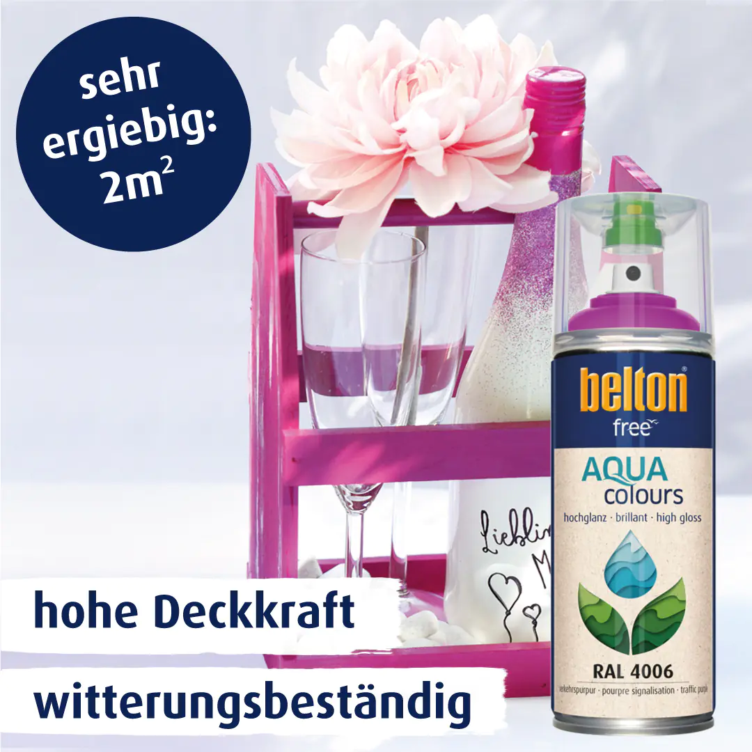 belton free Lackspray AQUAcolours 400 ml verkehrspurpur hochglanz