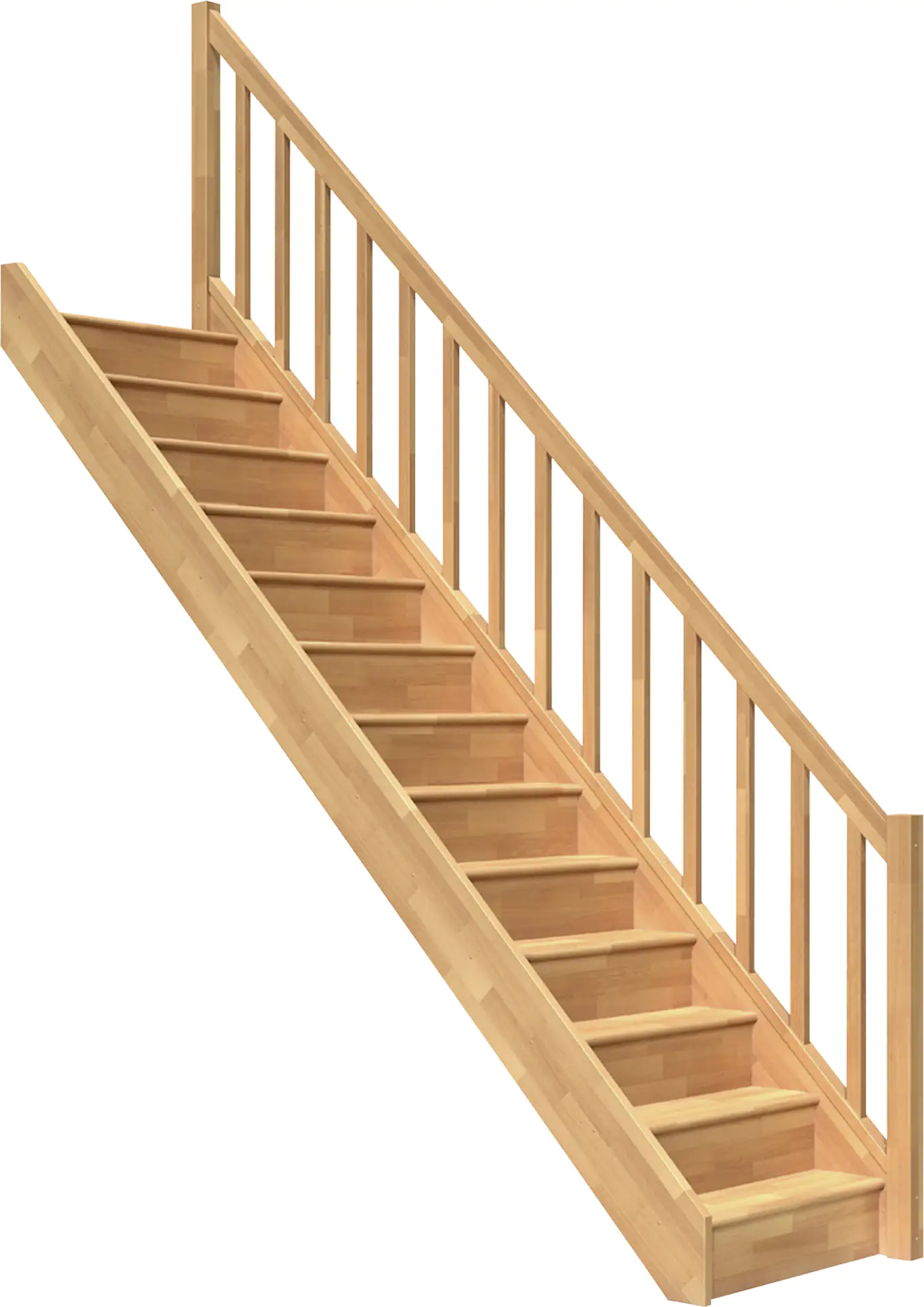 Dolle Raumspartreppen Paris gerade Buche unbehandelt inkl. Geländer