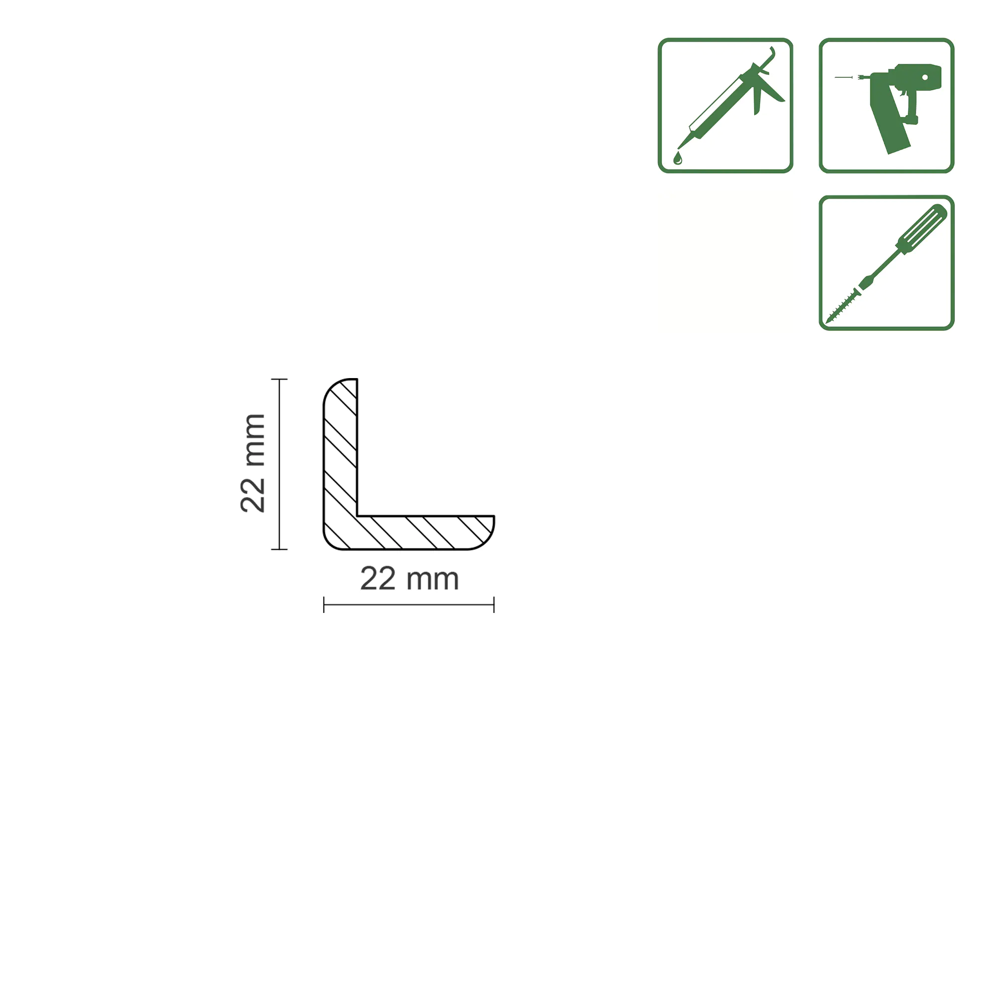 FN Neuhofer Winkelleiste 100 cm 22 x 22 mm Fichte/Kiefer