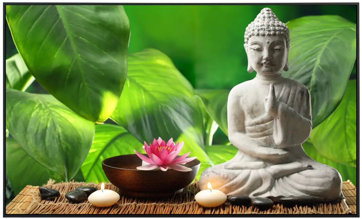 papermoon Infrarotheizkörper EcoHeat 60x120 cm 1200 Watt Buddha Meditation