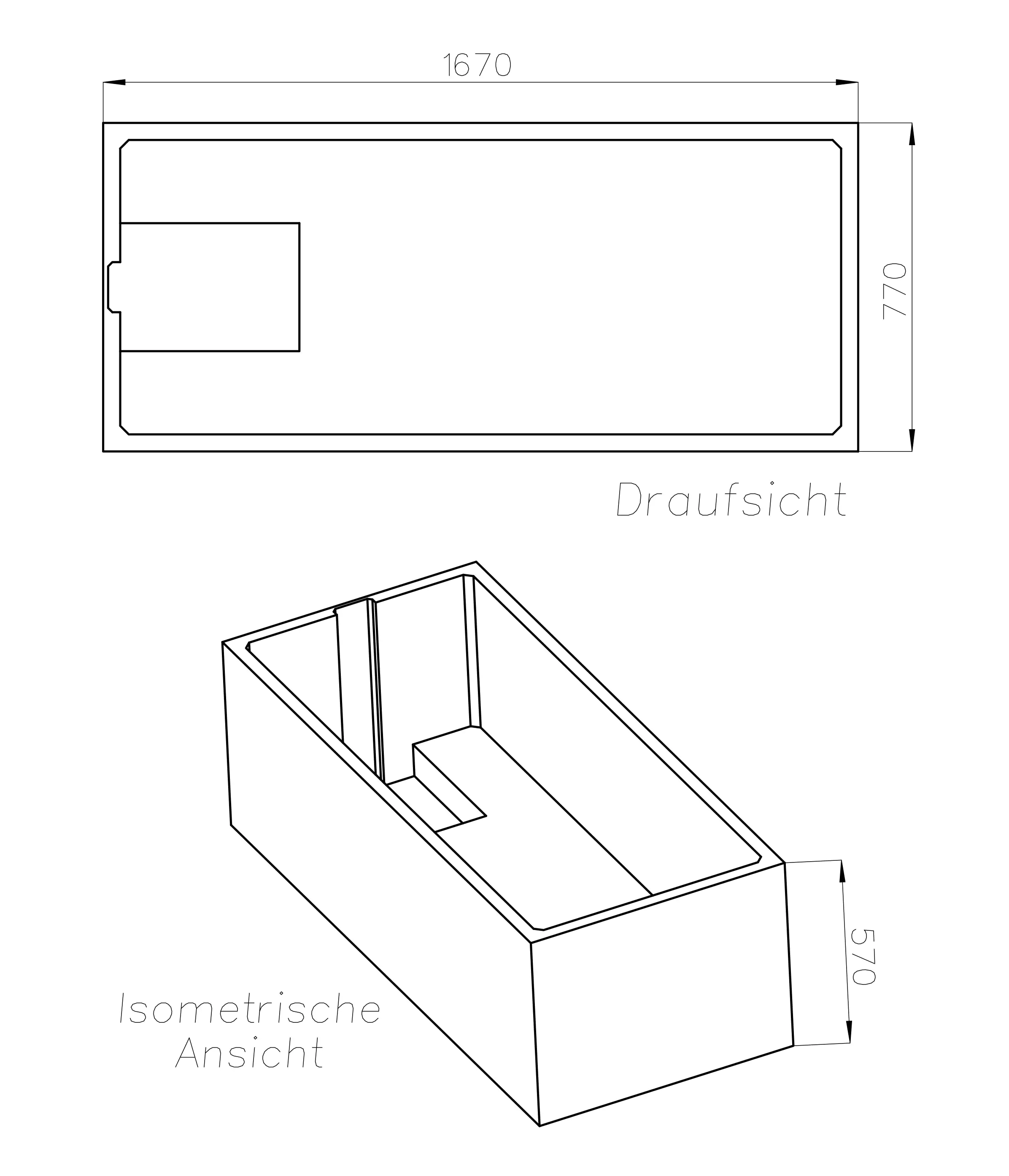 Ottofond Wannenträger Korfu 1670 x 770 mm, geeignet für Badewanne Korfu