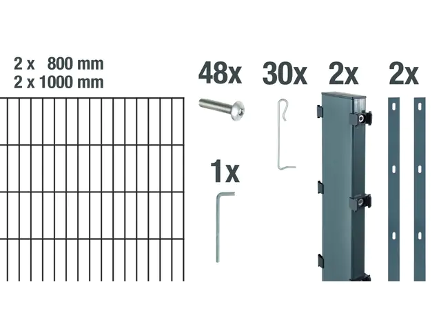 Alberts Gabionen Grundset Step² 200 x 180 cm, anthrazit