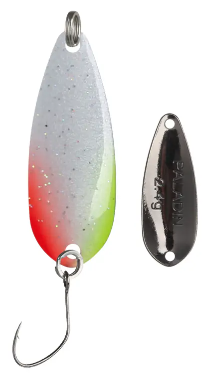 Paladin Angelköder Spoon Asgard 1,6 g UV weiß/rot/grün/silber/glitzer
