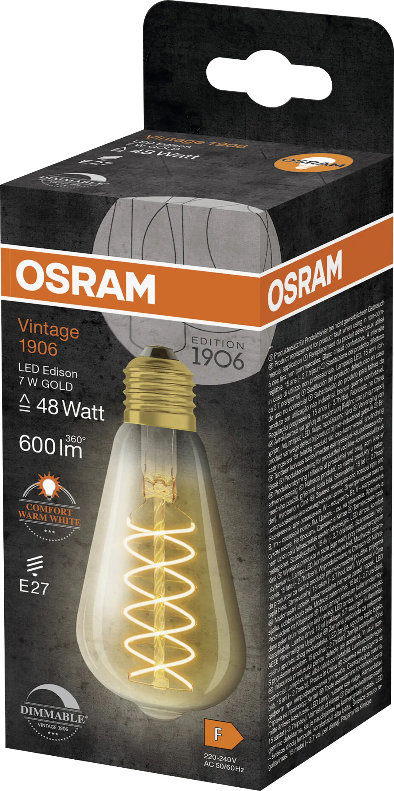 Osram LED Leuchtmittel Edison E27 7 W warmweiß amber