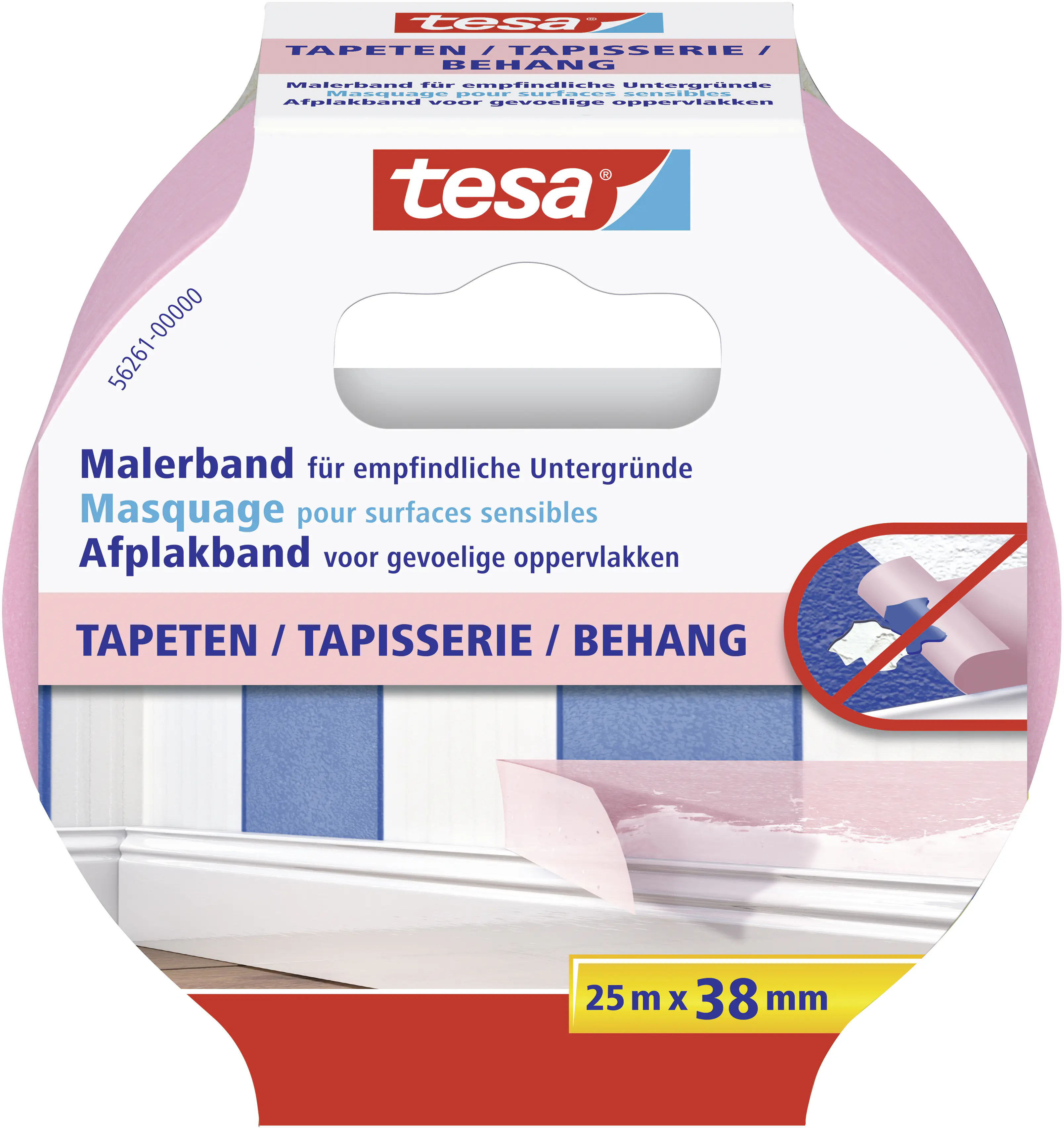 tesa Malerband Tapeten 25 m x 38 mm, rosa tesa Malerband Tapeten 25 m x 38 mm, rosa