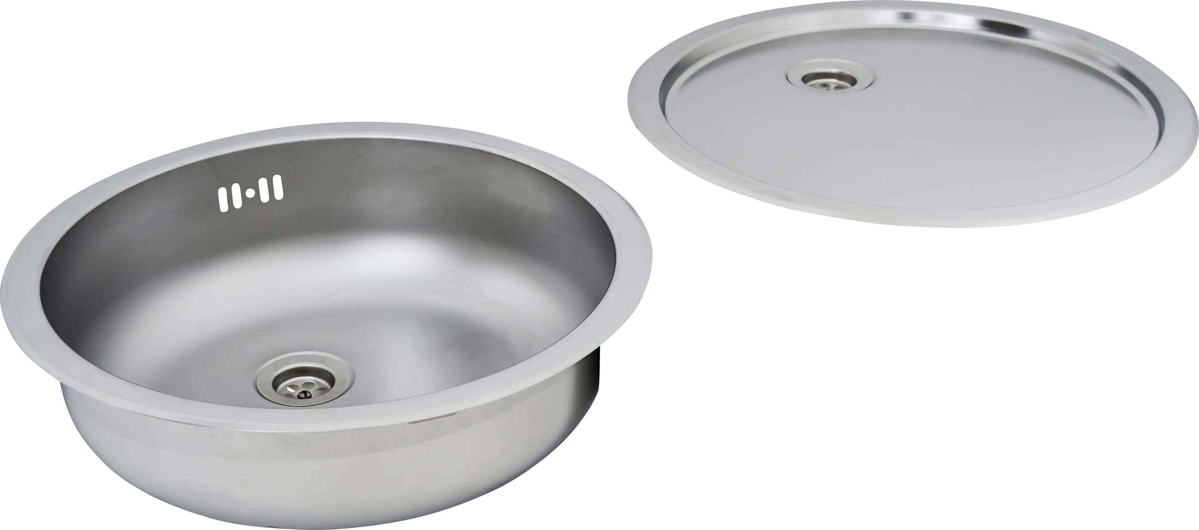 4260287649194_3101957 Respekta Rundbecken-Set Edelstahl Einbauspüle mit Geschirrkorb