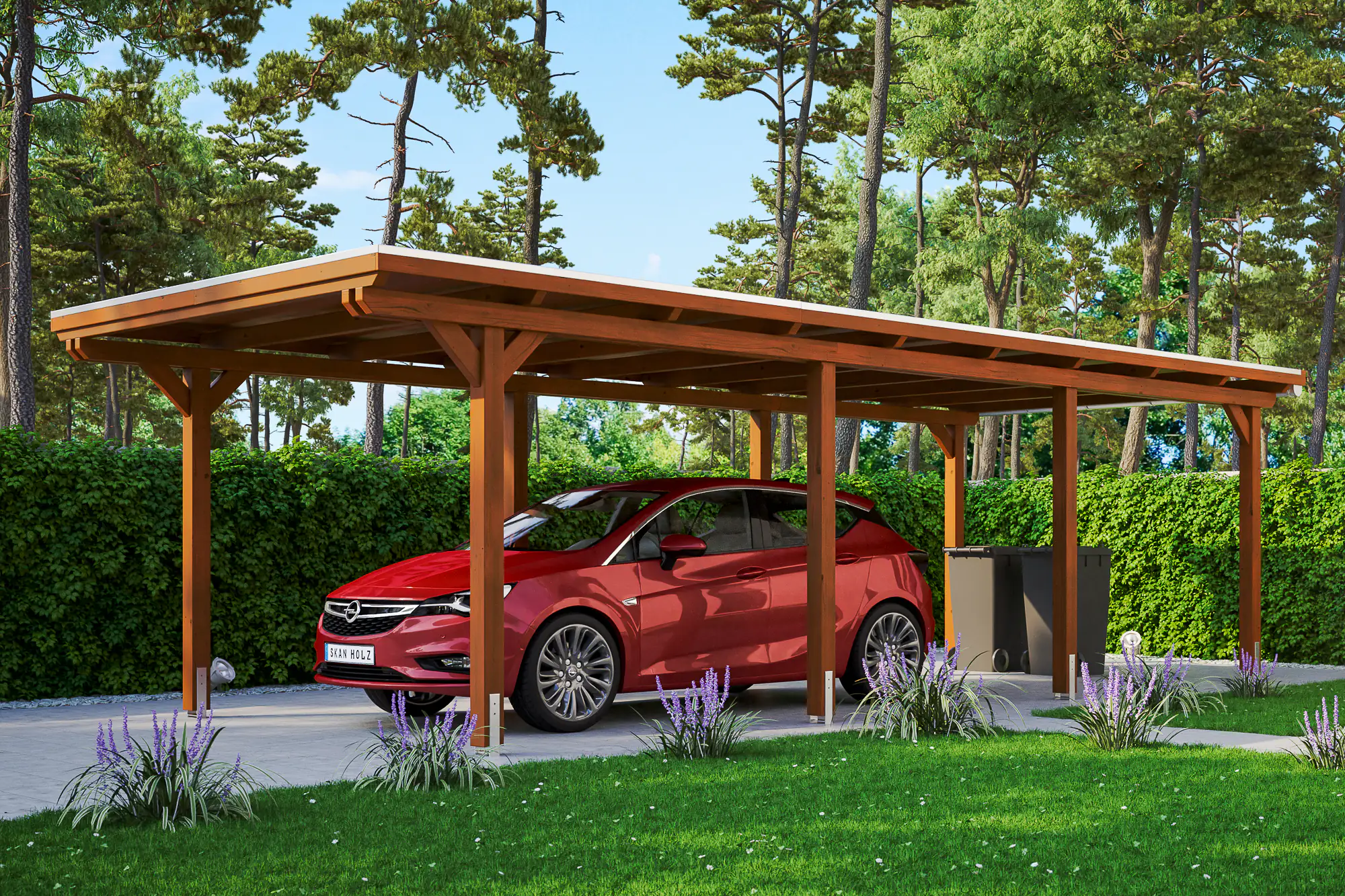 SKAN HOLZ Carport Emsland 354 x 846 cm mit Aluminiumdach