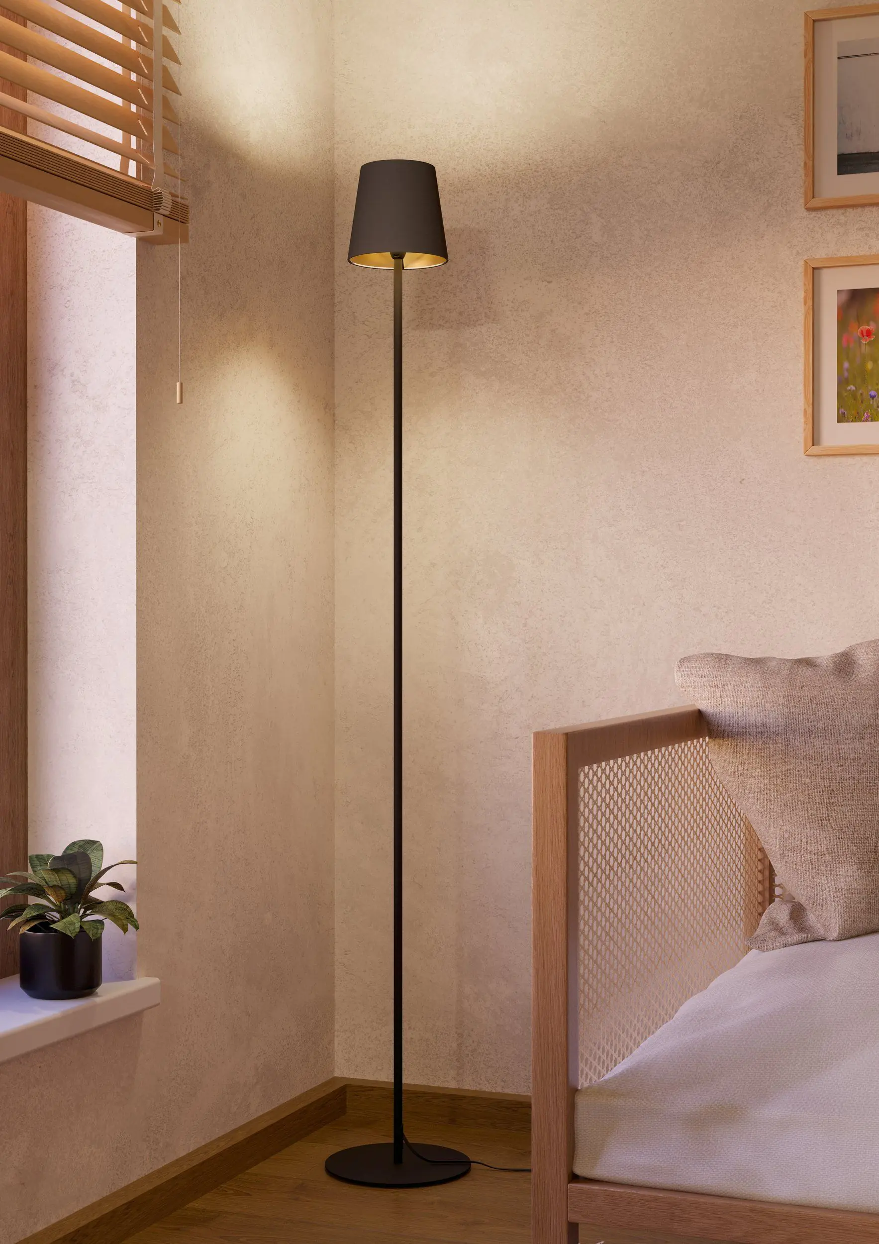 Eglo Stehleuchte Fiorana cappucchino schwarz 140,5 cm E14