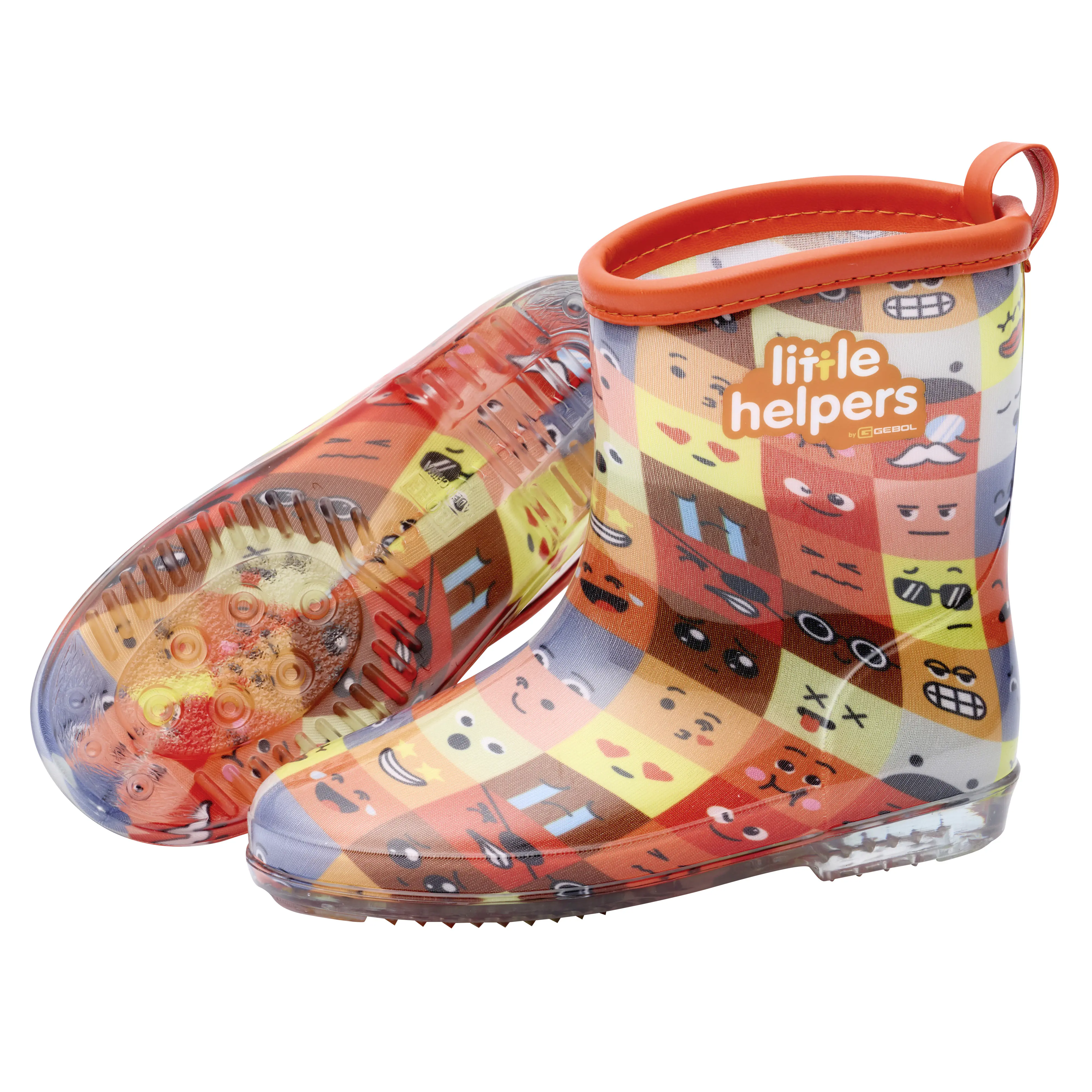 Gebol Gummistiefel Little Helpers Emoji orange