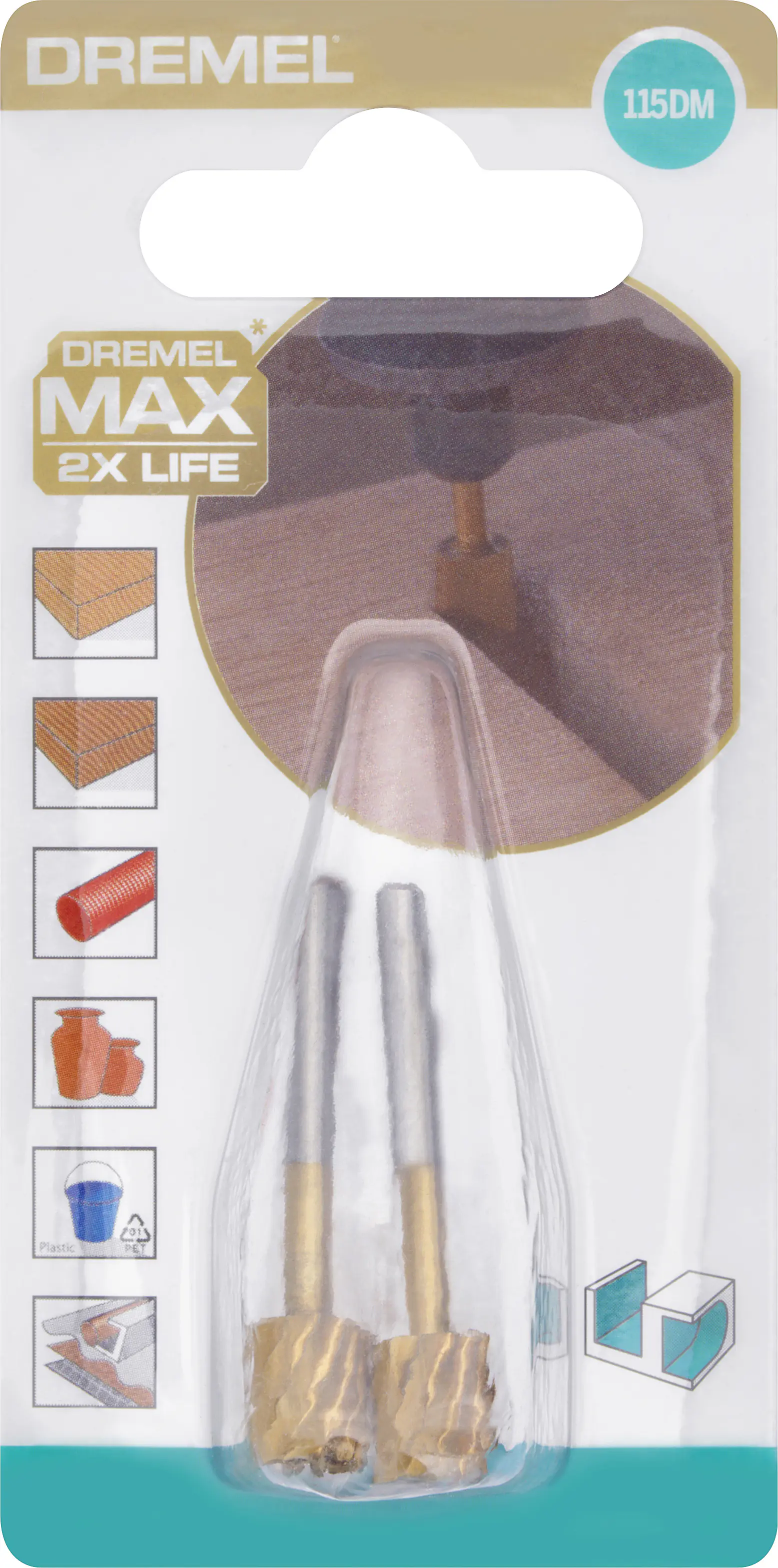 Dremel Max Hochgeschwindigkeits-Fräsmesser zylindrisch Ø 7,8 mm 115DM 2 Stück