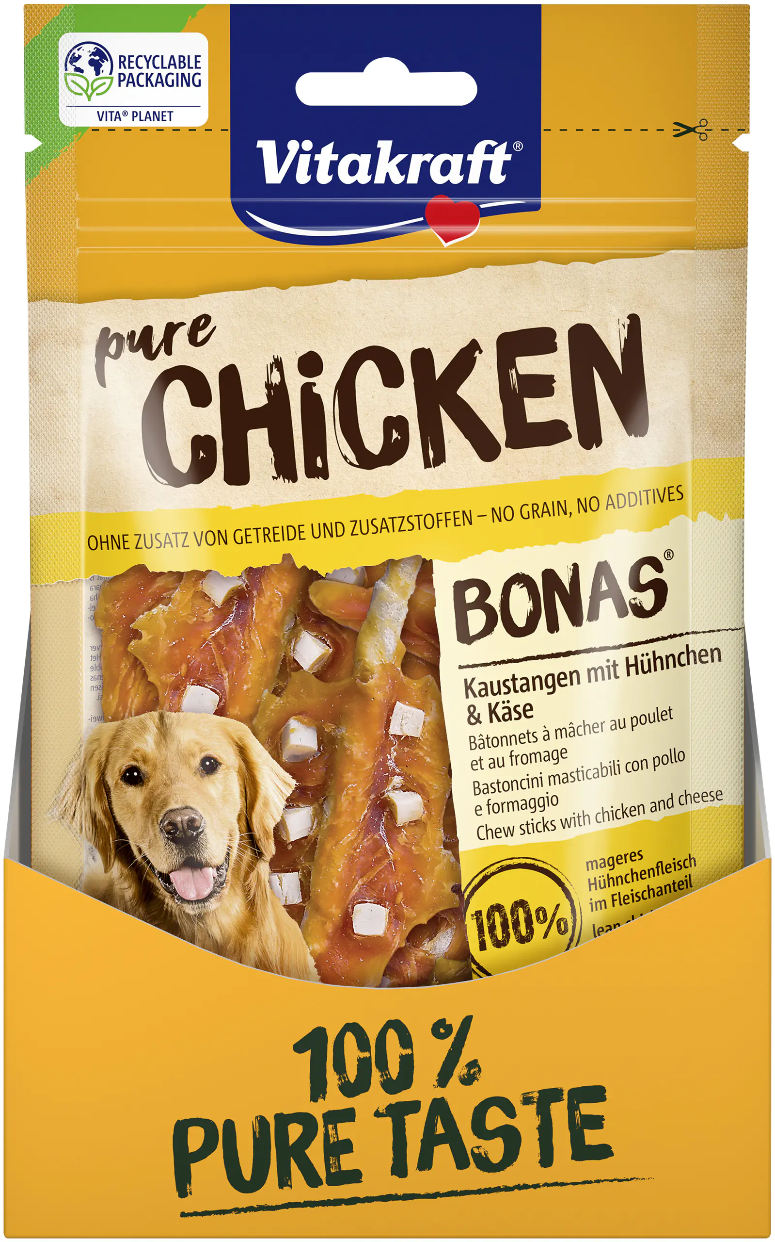 Vitakraft CHICKEN Bonas®Kaustange Huhn & Käse 80 g Vitakraft CHICKEN Bonas®Kaustange Huhn & Käse 80 g