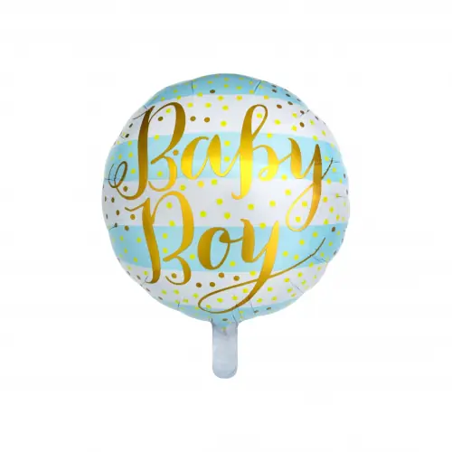 Folienballon Baby Boy blau-weiß Ø 45 cm